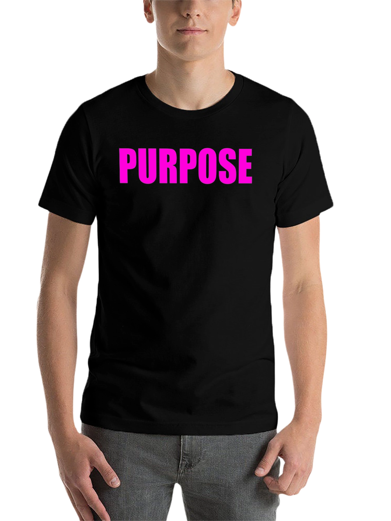 Black Purpose Tee - Bold Statement T-Shirt view 7