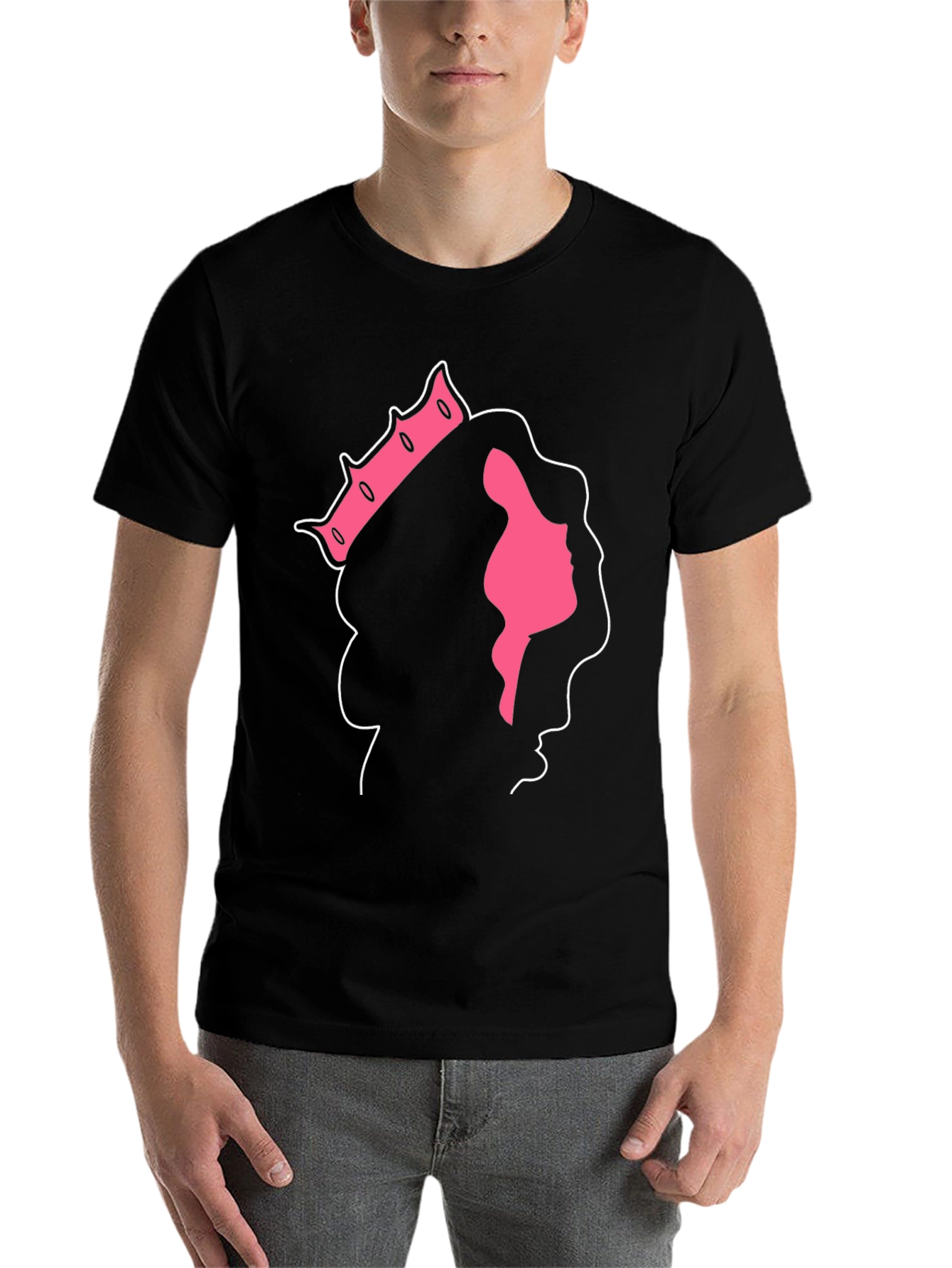Black Queen Silhouette Black T-Shirt view 7