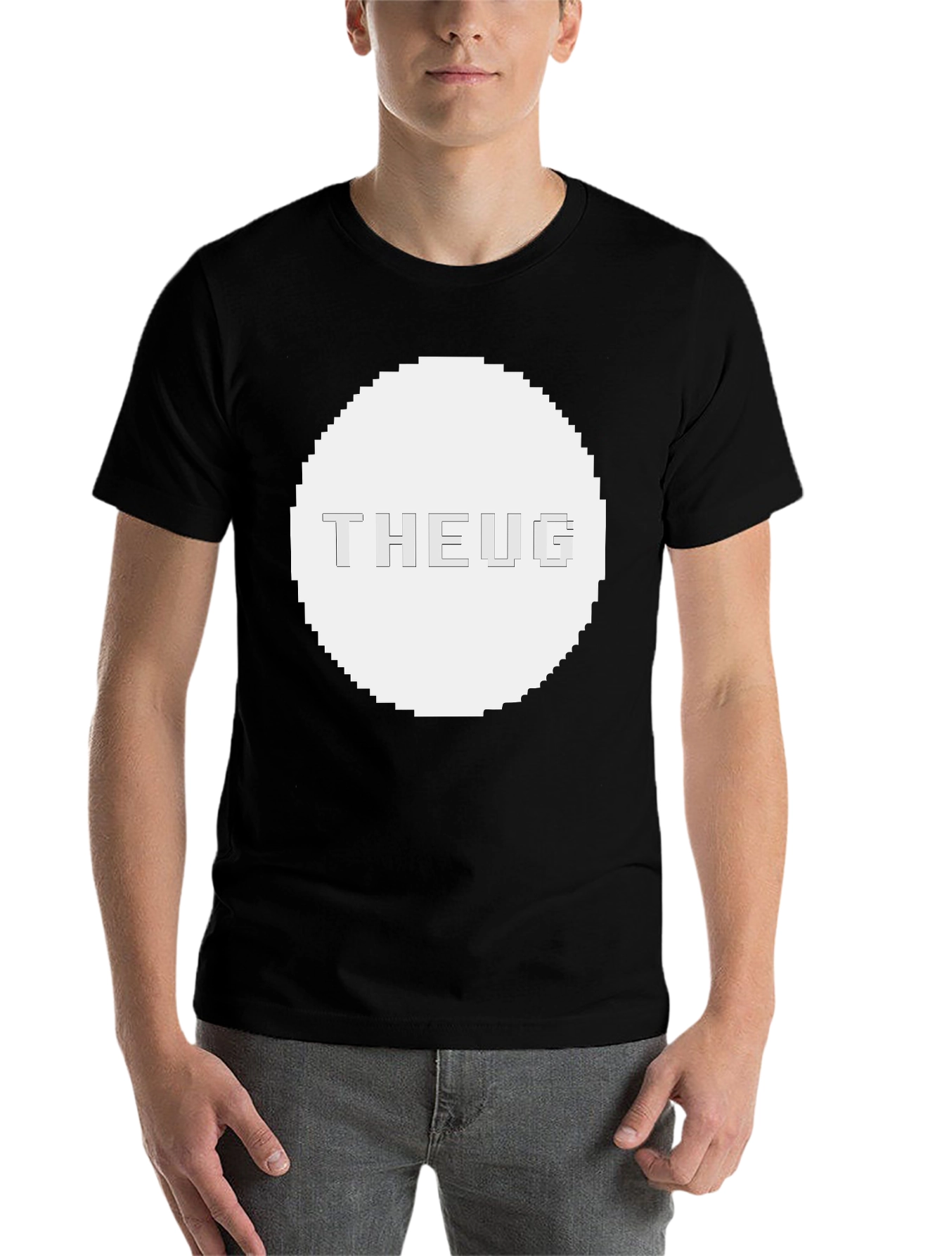 Black THEUG Pixelated Graphic Black T-Shirt view 7