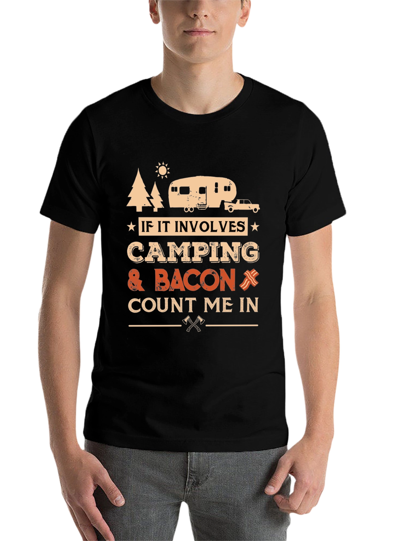 Black Camping & Bacon T-Shirt - Count Me In! view 7