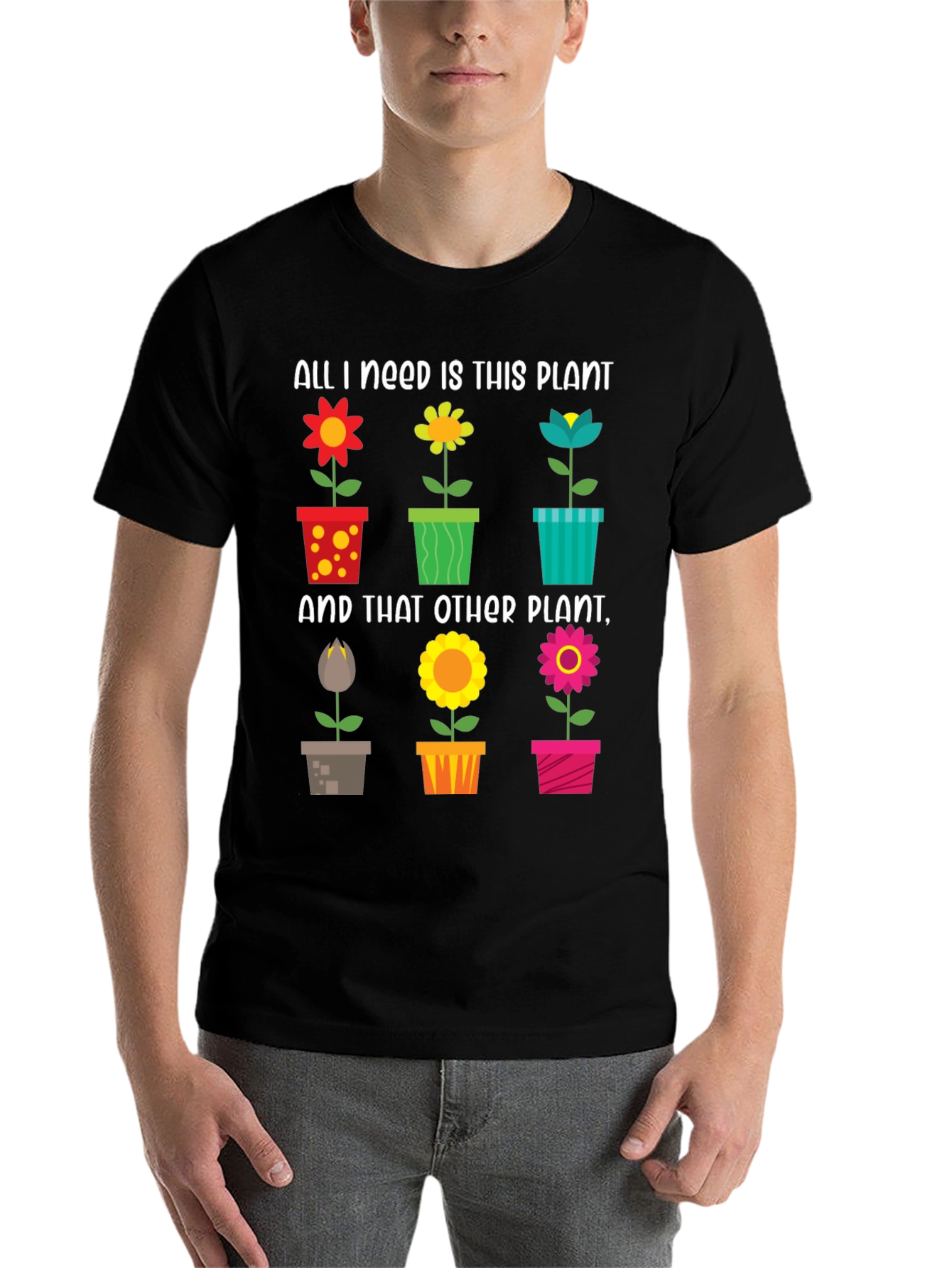 Black Plant Lover T-Shirt - Gardener Gift view 7