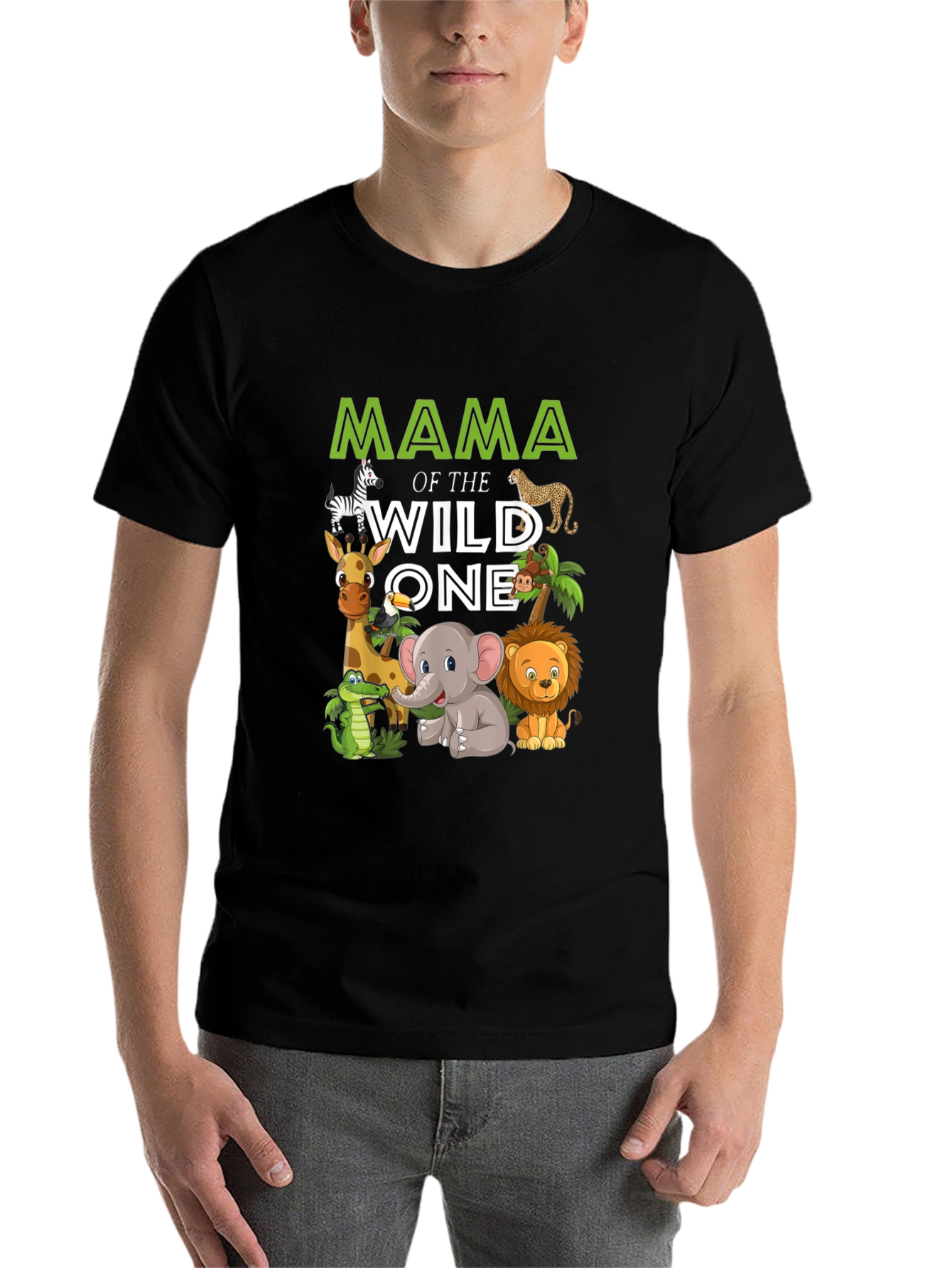 Black Mama of the Wild One Safari Animal T-Shirt view 7