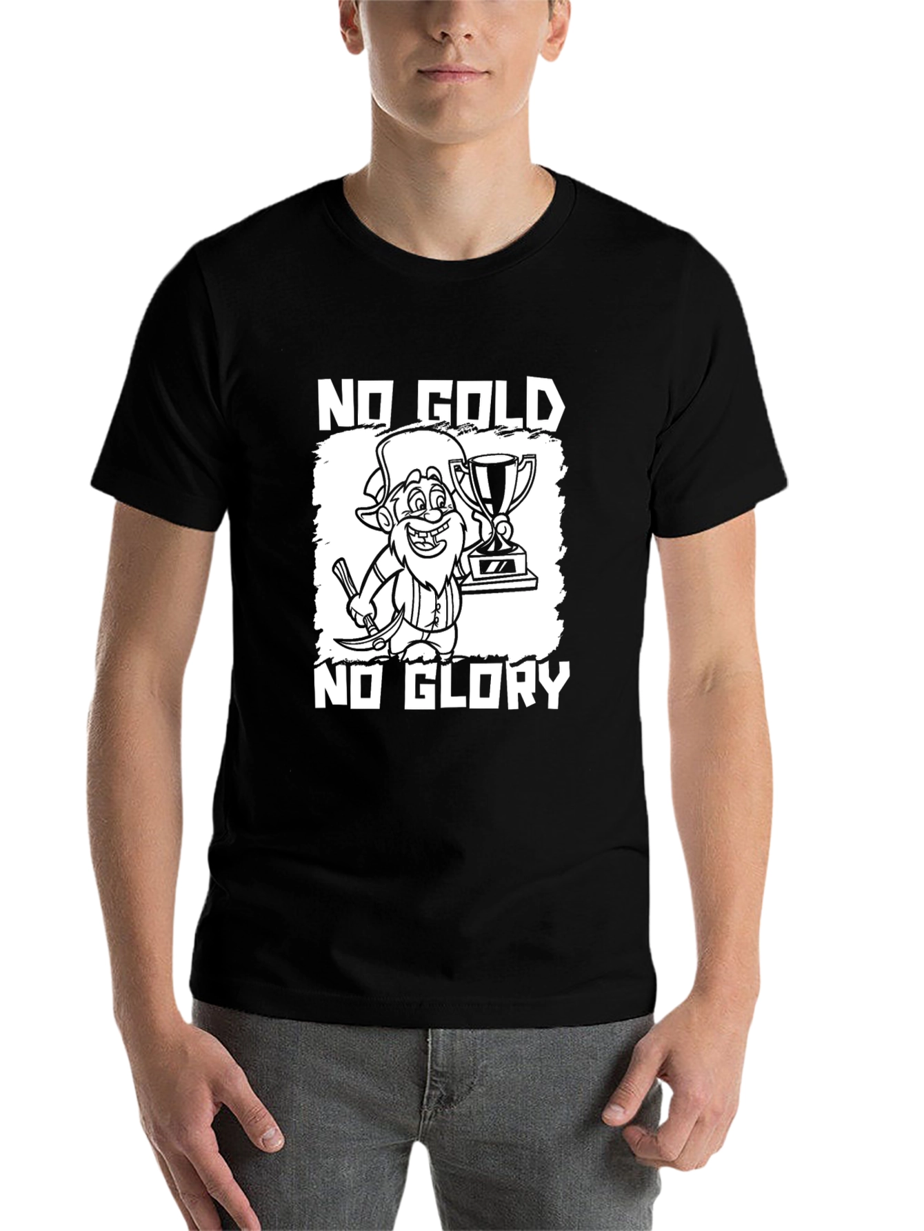 Black No Gold No Glory Graphic T-Shirt view 7