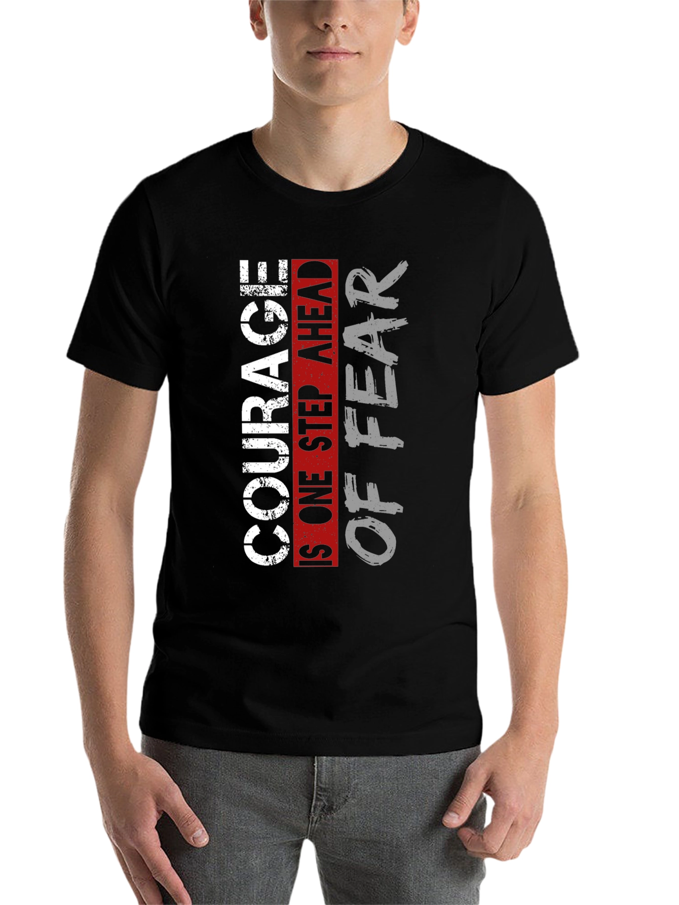 Black Courage Over Fear Graphic T-Shirt view 7