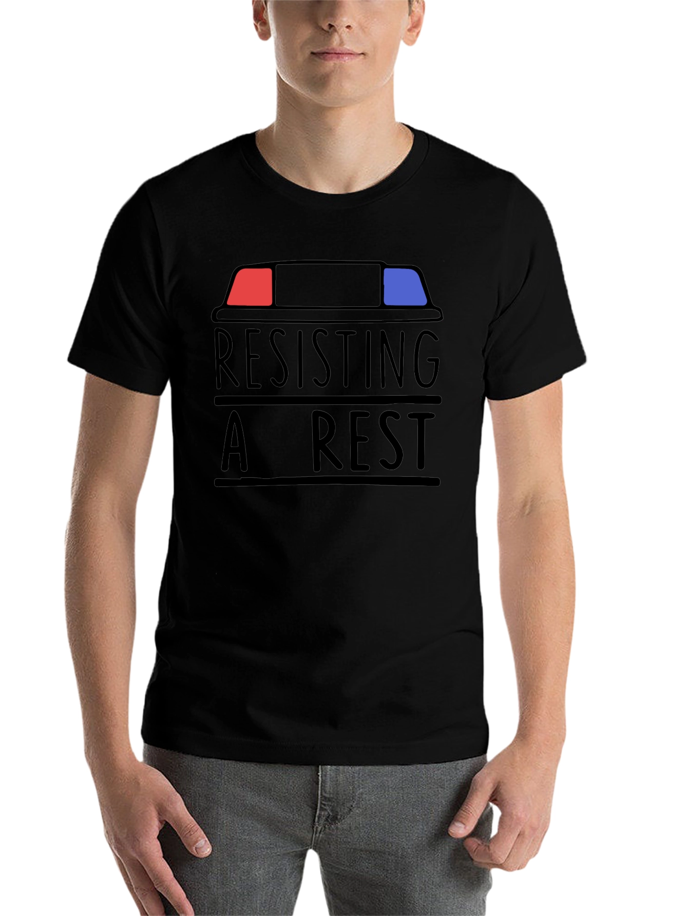 Black Resisting Arrest T-Shirt - Funny Slogan Tee view 7