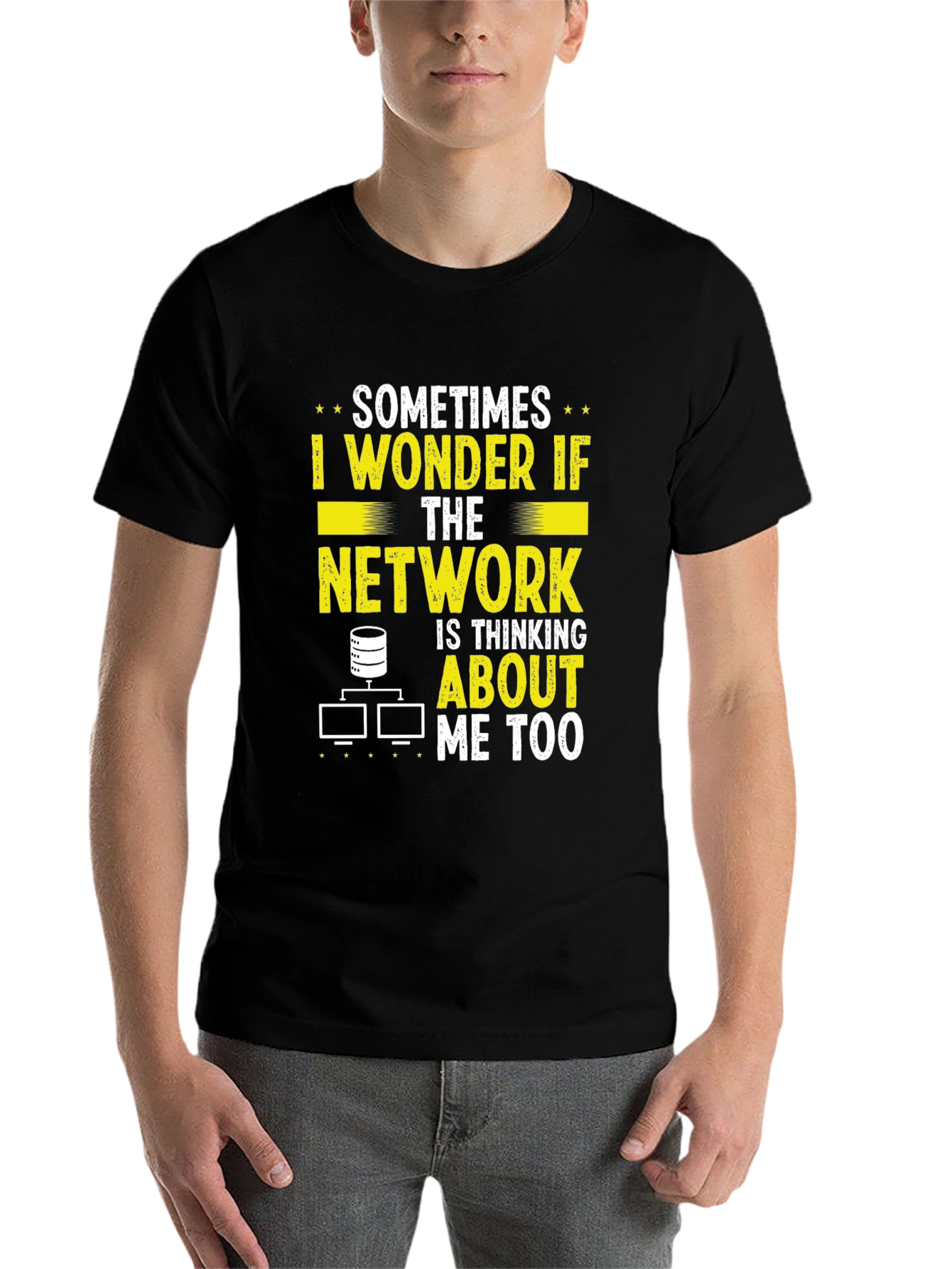 Black Network Admin T-Shirt - Sometimes I Wonder Funny IT view 7