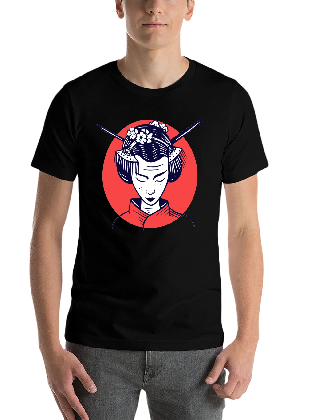Black Geisha Graphic Tee - Stylish Unisex T-Shirt view 7