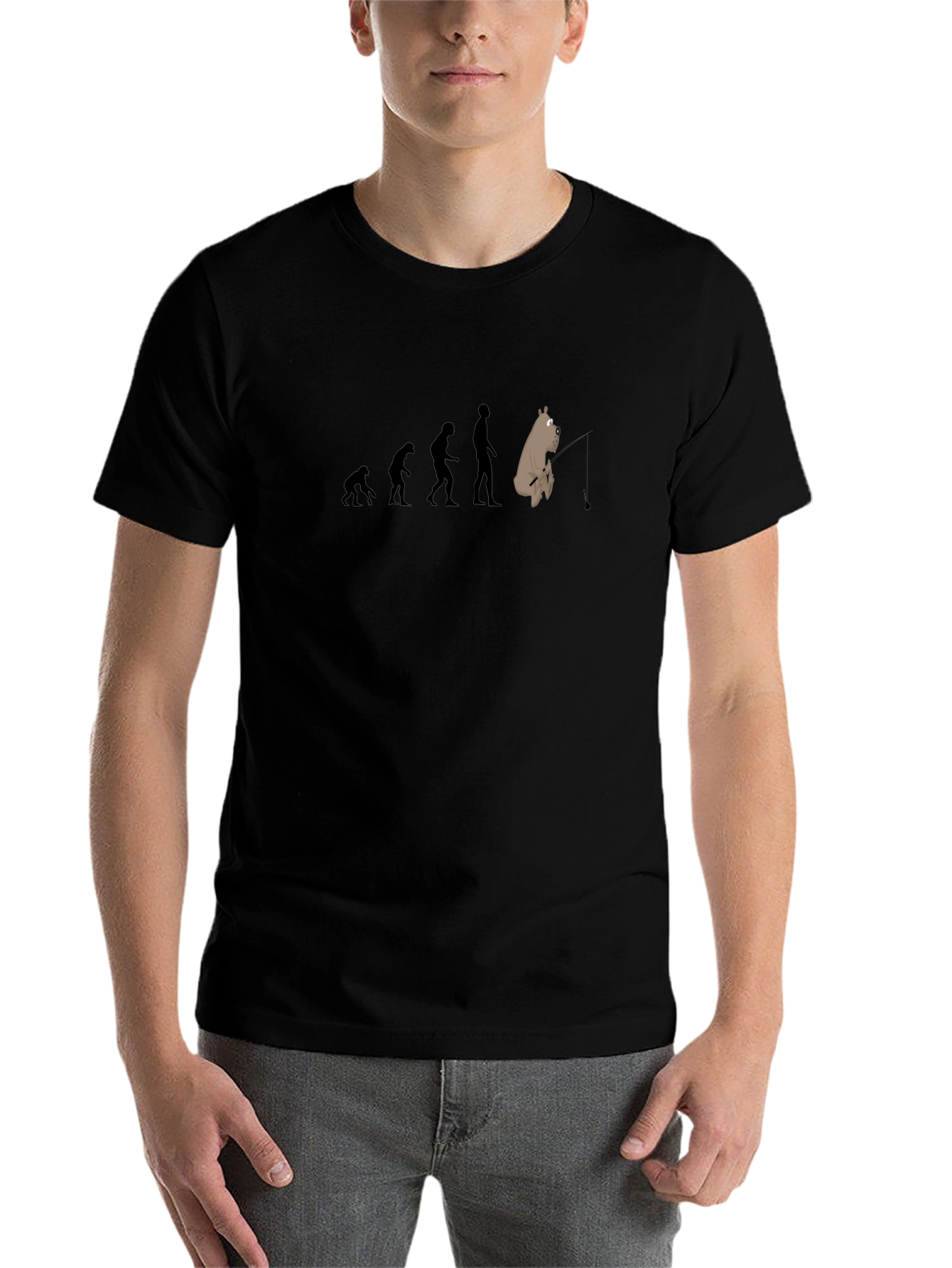 Black Evolution of Fishing T-Shirt - Humor Tee view 7