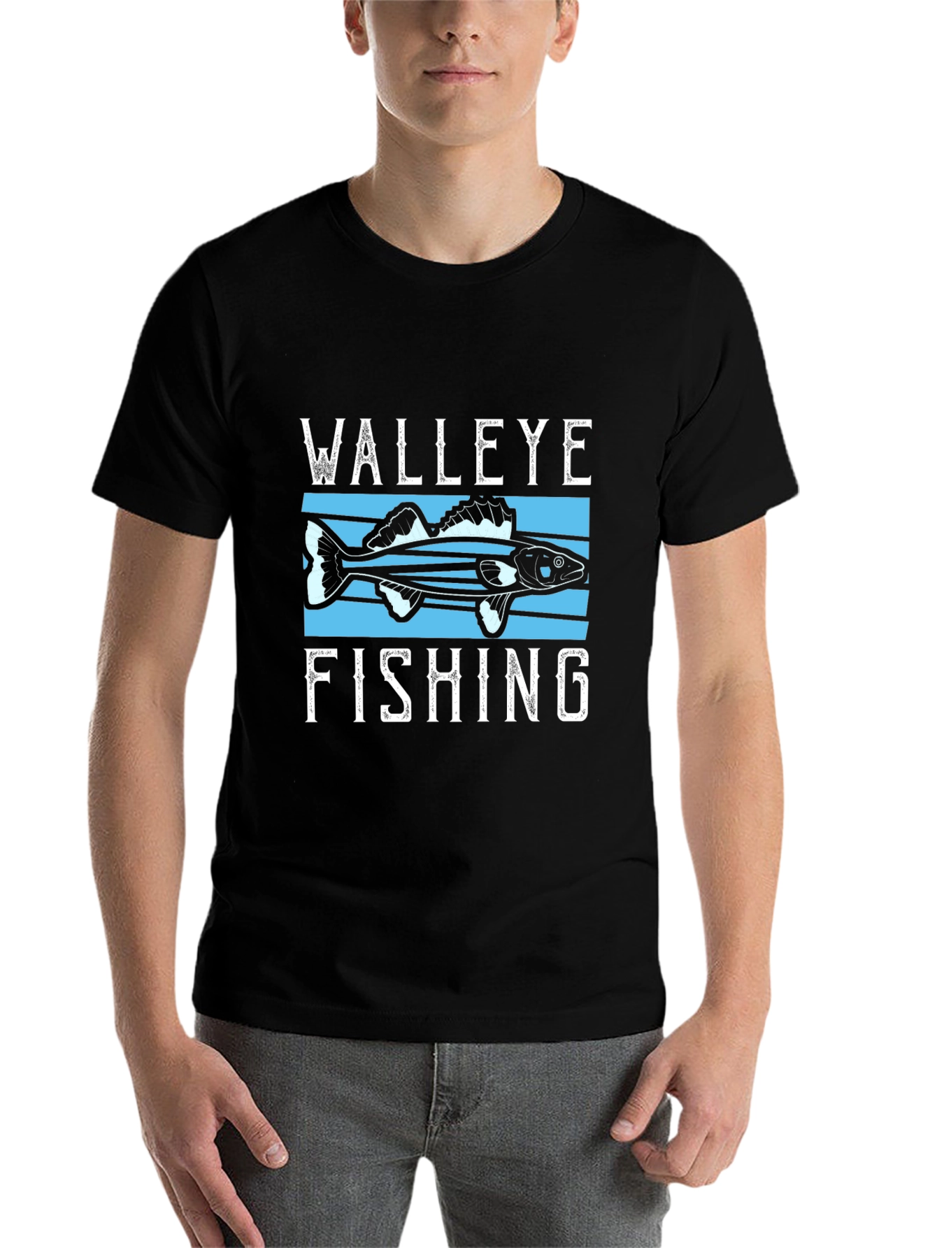 Black Walleye Fishing T-Shirt view 7