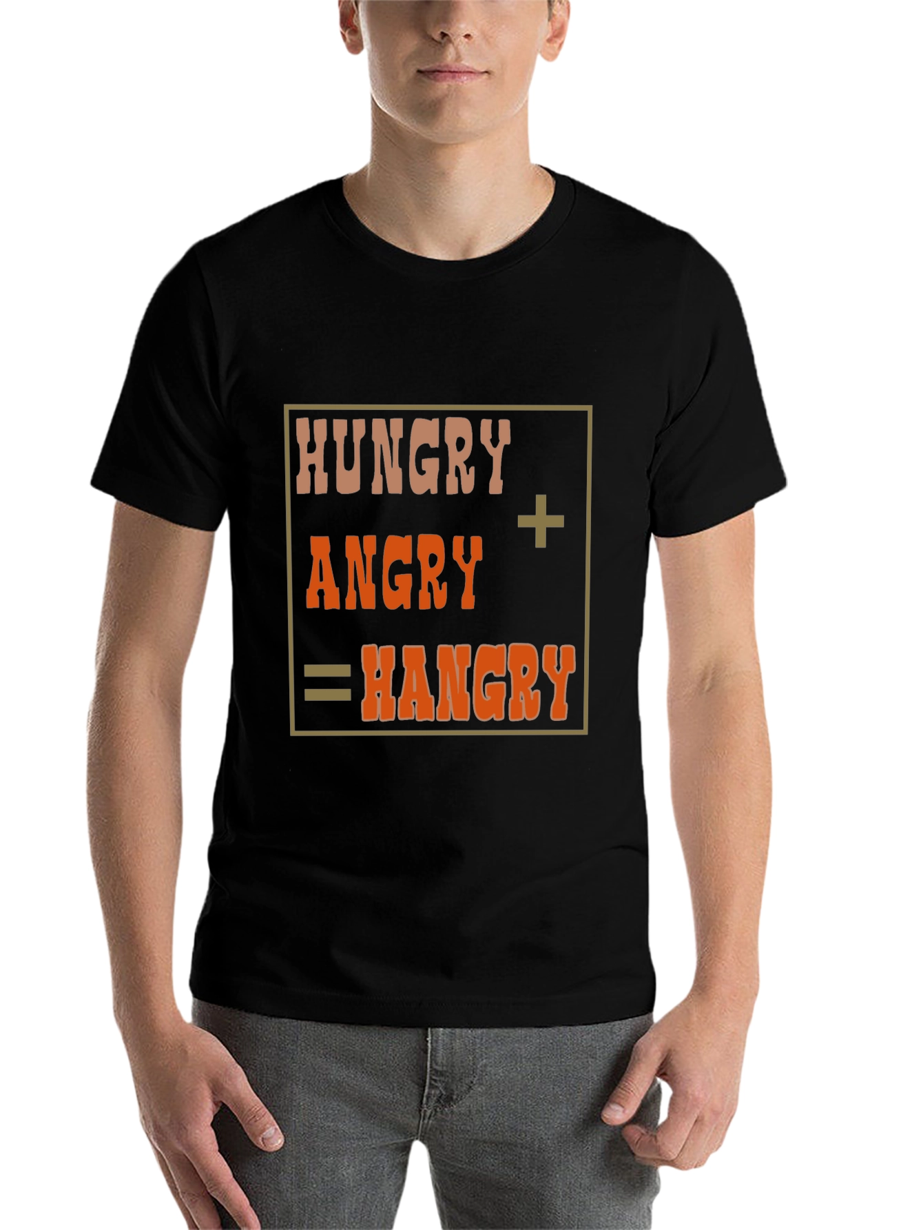Black Hangry T-Shirt - Funny Hungry Angry Tee view 7