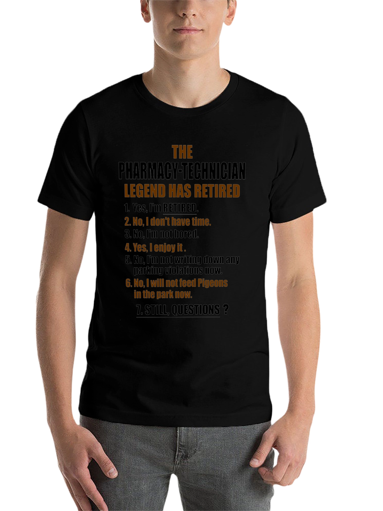 Black Retired Pharmacy Technician Legend T-Shirt view 7