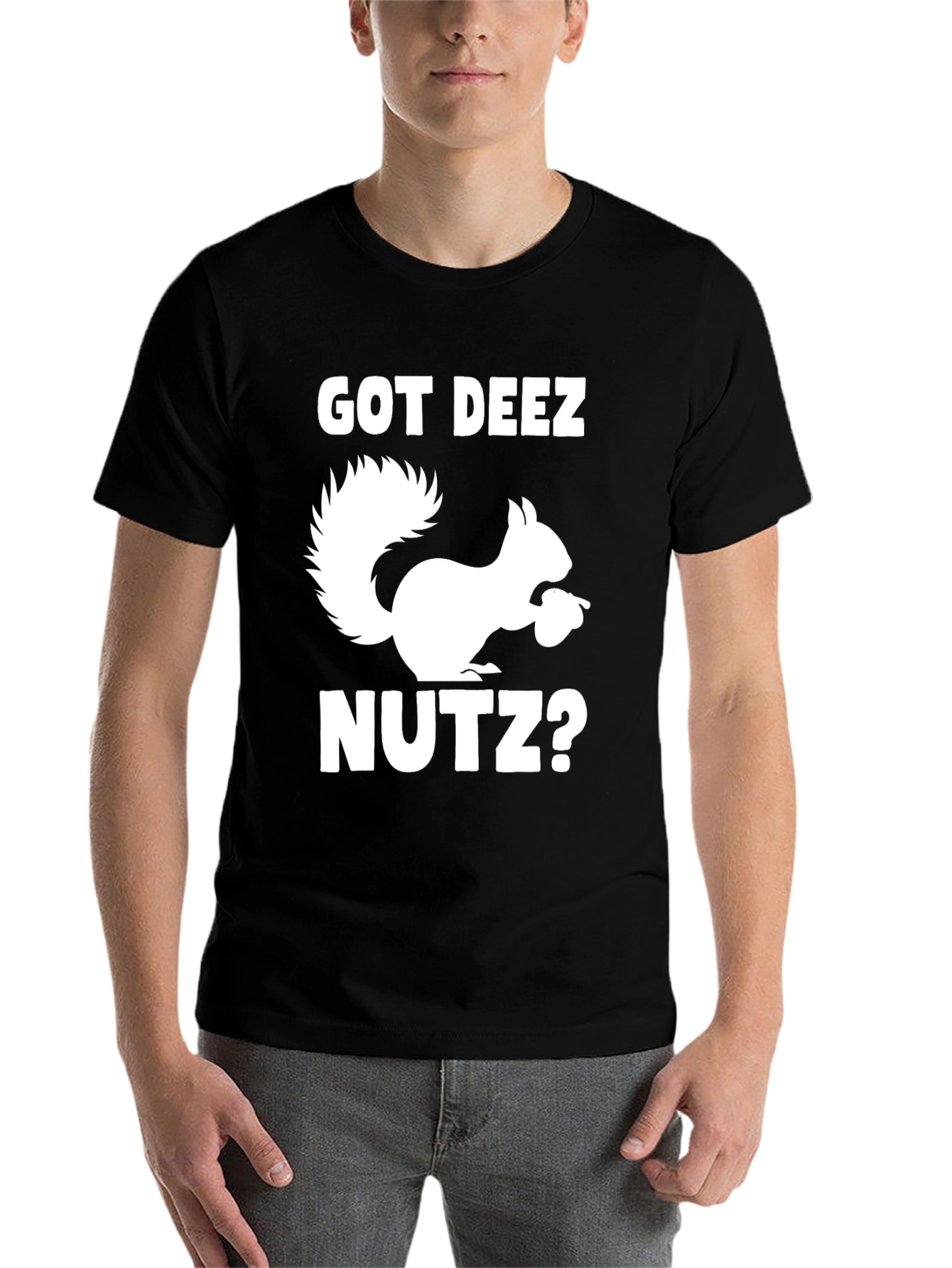 Black Got Deez Nutz T-Shirt Squirrel Graphic Tee Funny Humor view 7