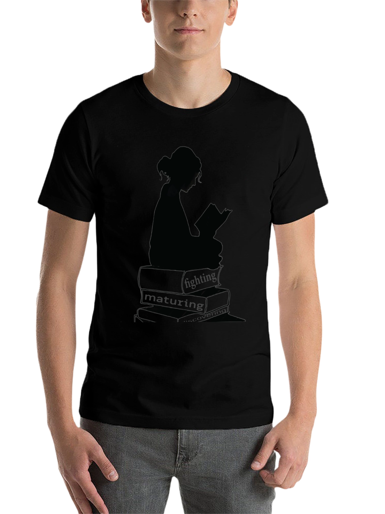 Black Bookworm Graphic Tee - Read, Fight, Mature view 7
