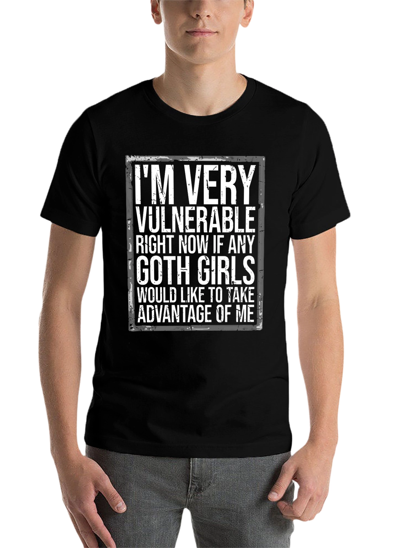 Black Vulnerable Goth Girls Graphic Tee view 7