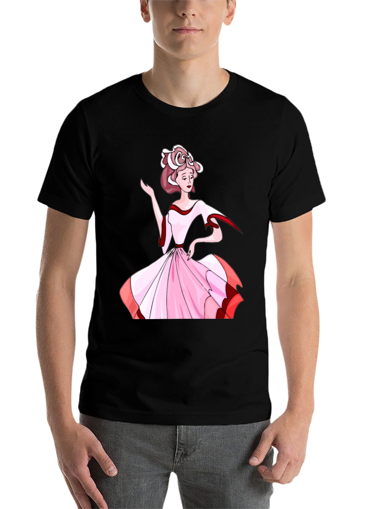 Black Elegant Woman T-Shirt - Unique Fashion Tee view 7