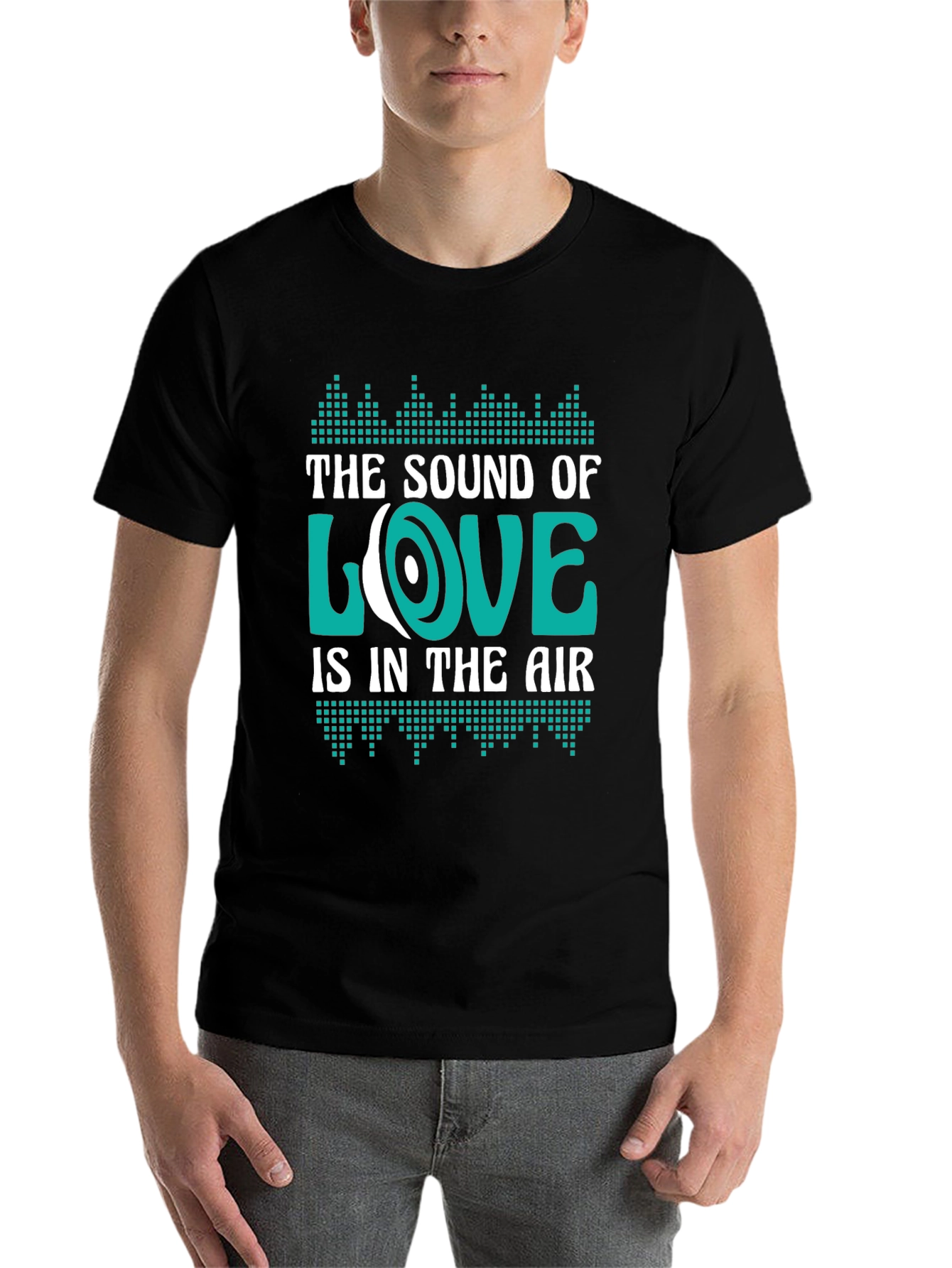 Black Sound of Love Graphic Tee - Black Cotton Blend view 7