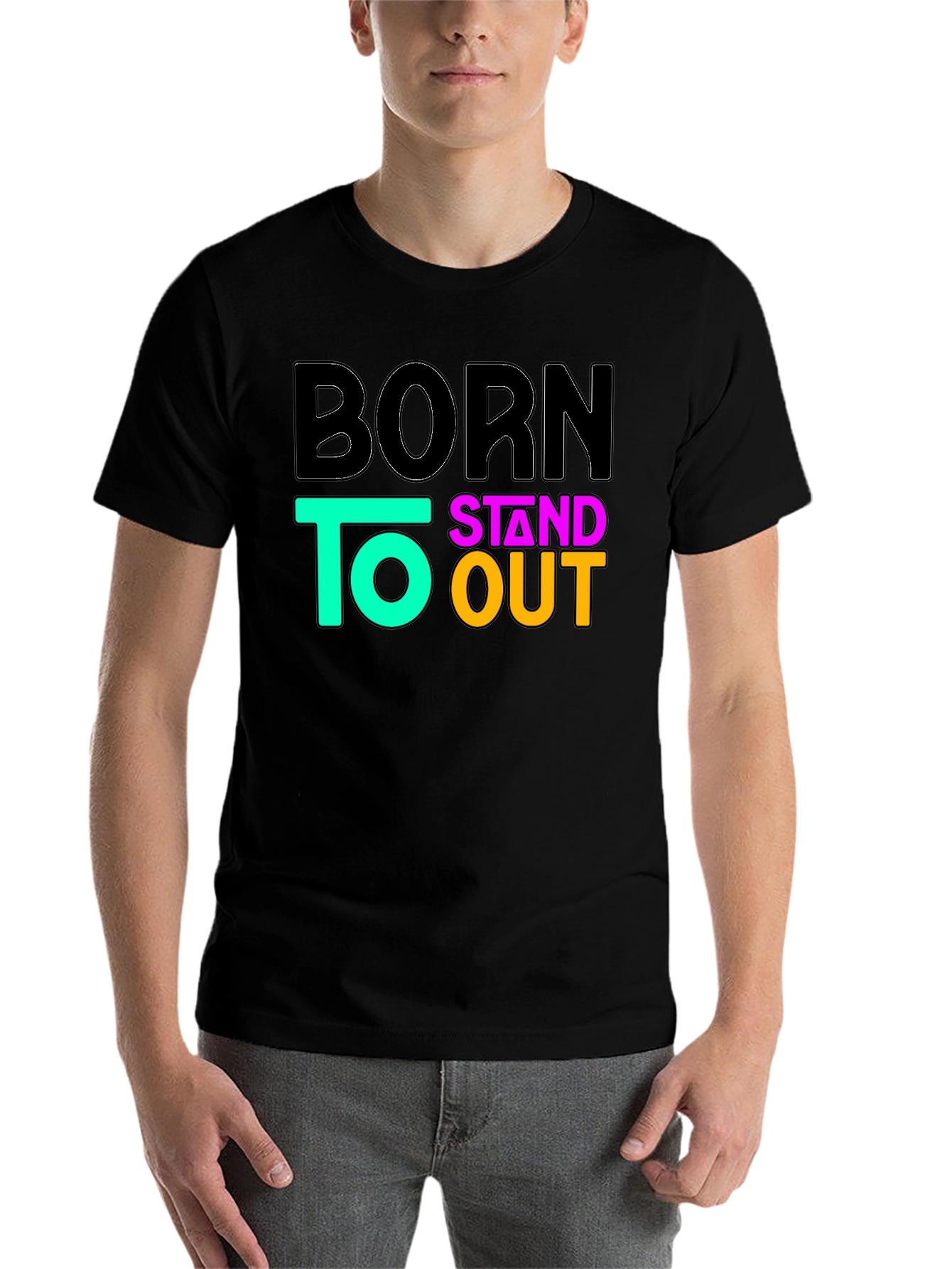 Black Born to Stand Out Graphic Tee - Black view 7
