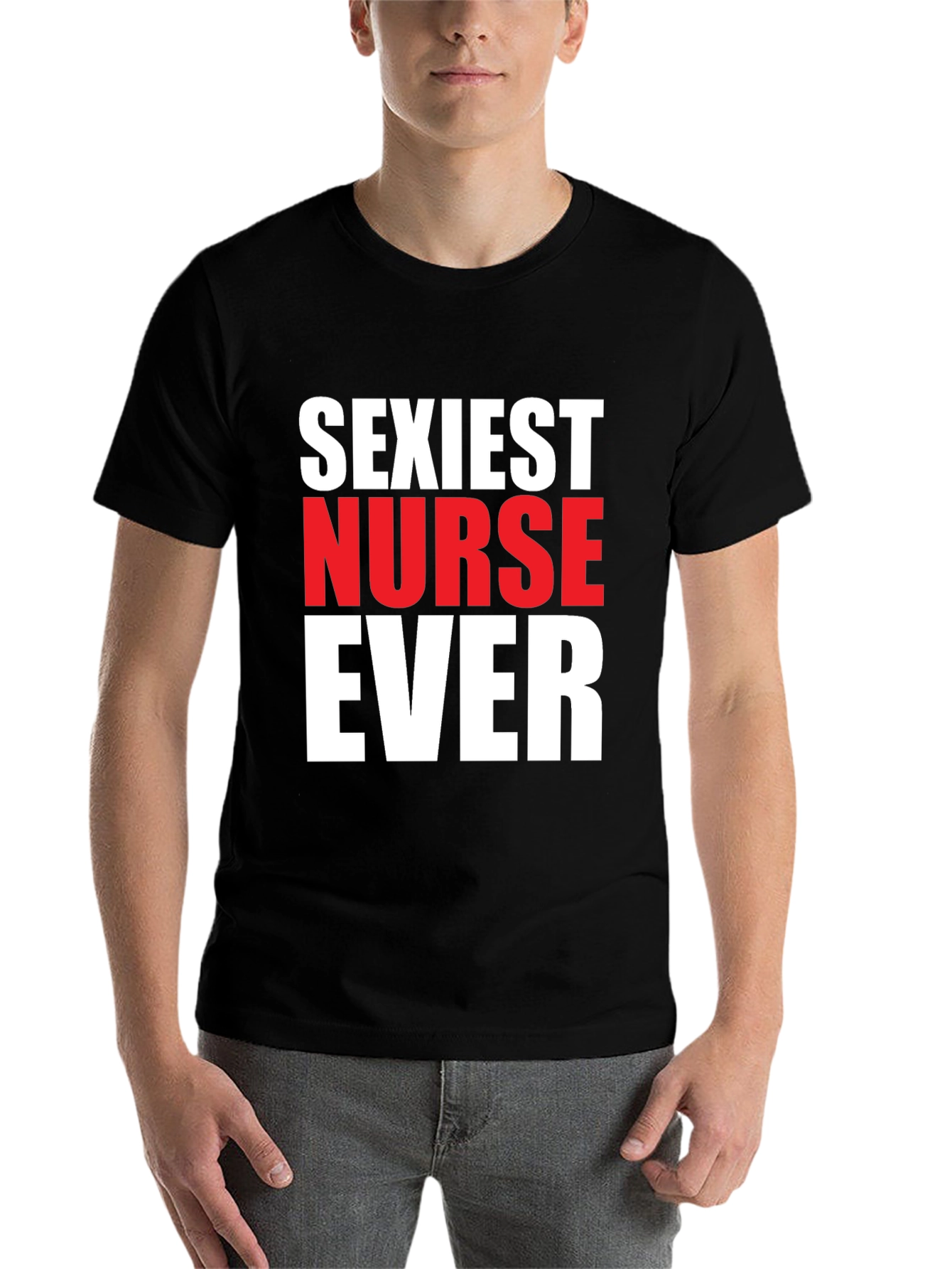 Black Sexiest Nurse Ever Graphic Tee - Black Cotton view 7