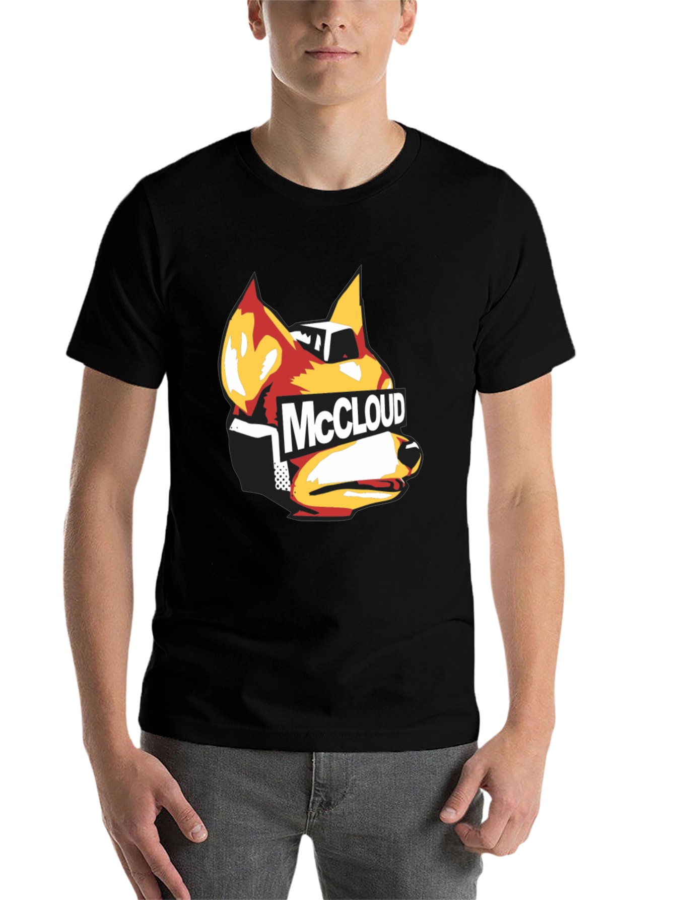 Black McCloud Fox Graphic Black T-Shirt view 7