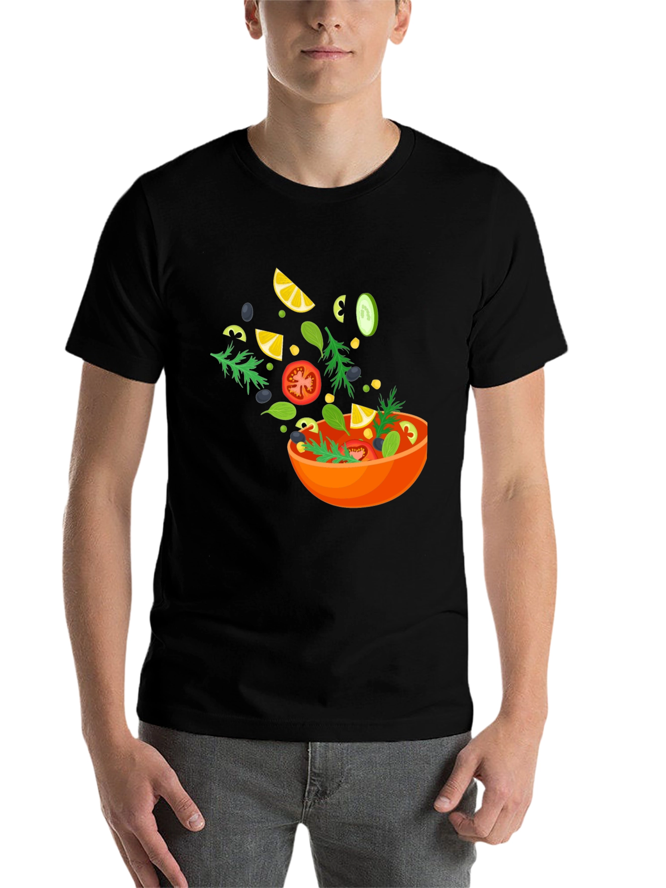 Black Salad Graphic Black T-Shirt view 7
