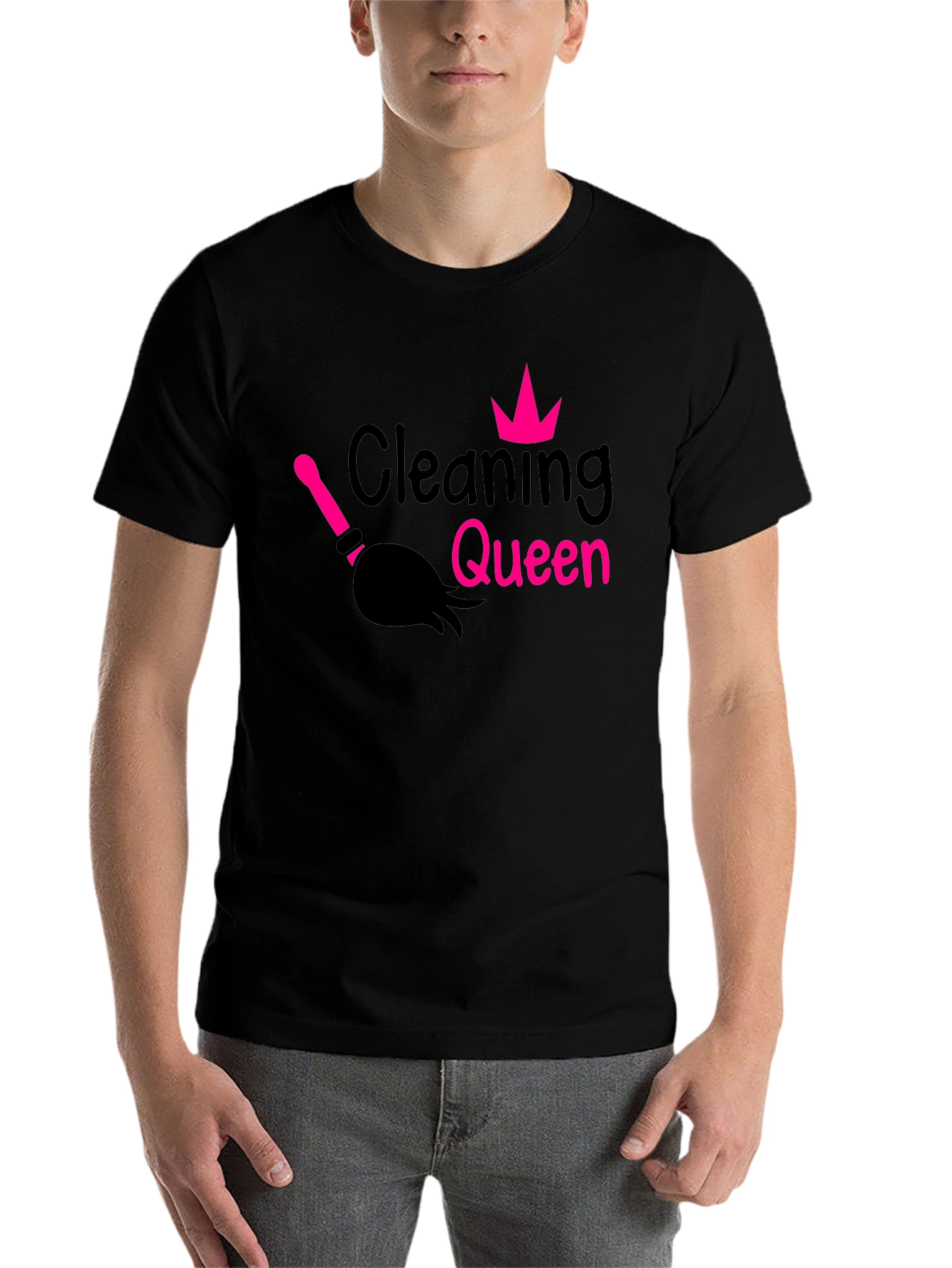 Black Cleaning Queen Graphic Tee - Black T-Shirt view 7