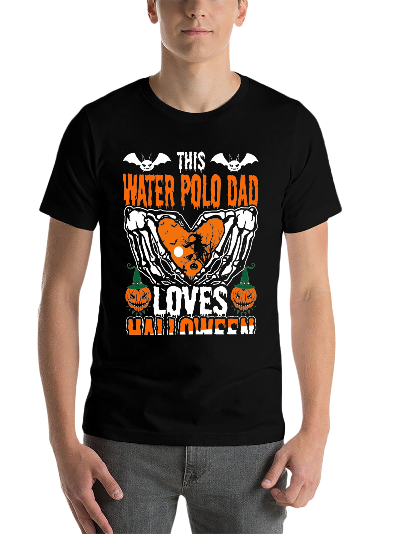 Black Water Polo Dad Halloween T-Shirt view 7