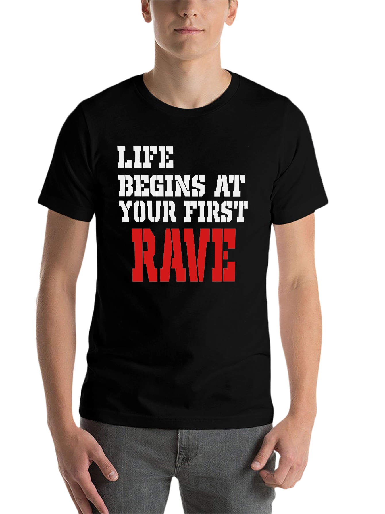Black Life Begins at Your First Rave T-Shirt view 7