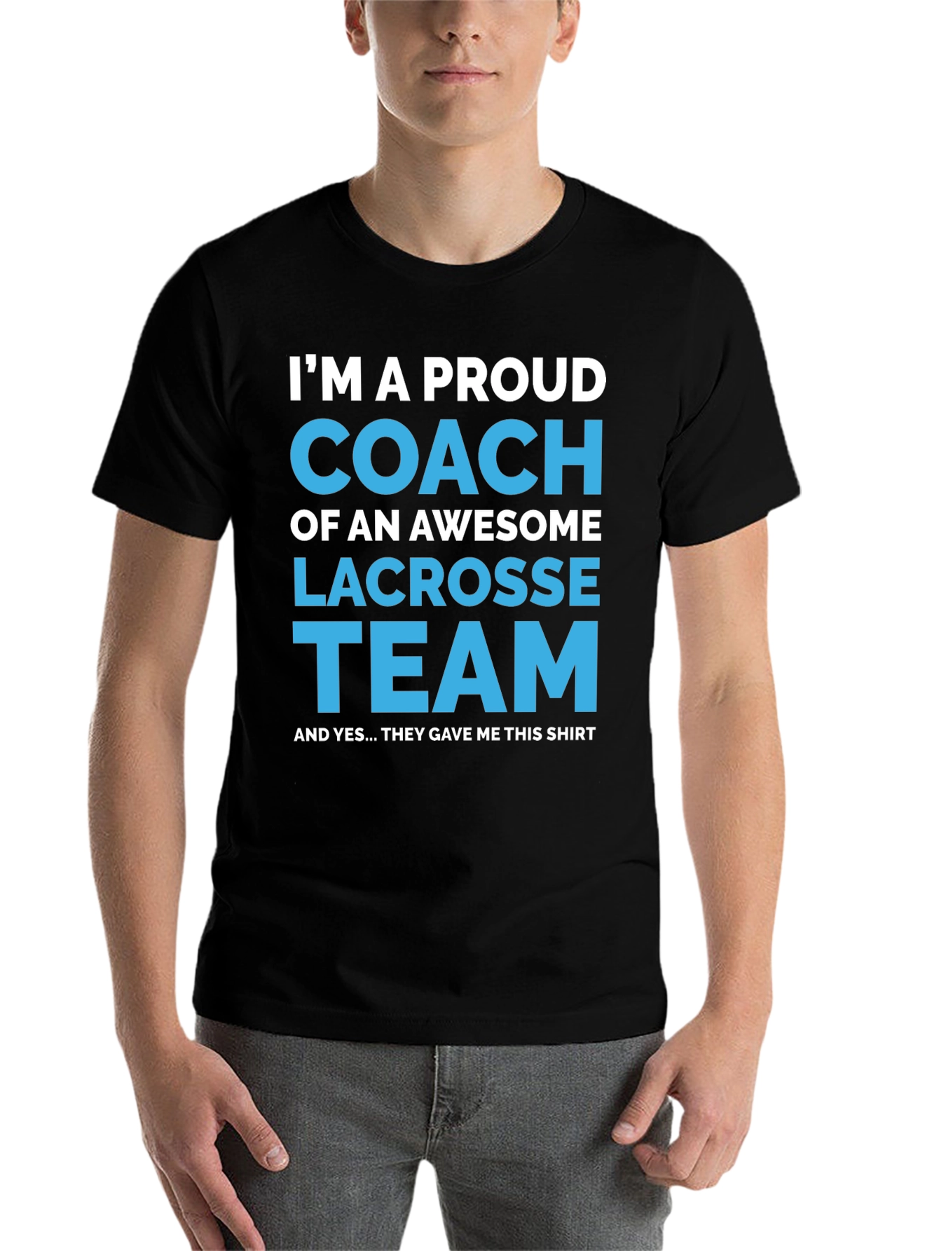 Black Proud Lacrosse Coach T-Shirt - Gift for Coaches view 7