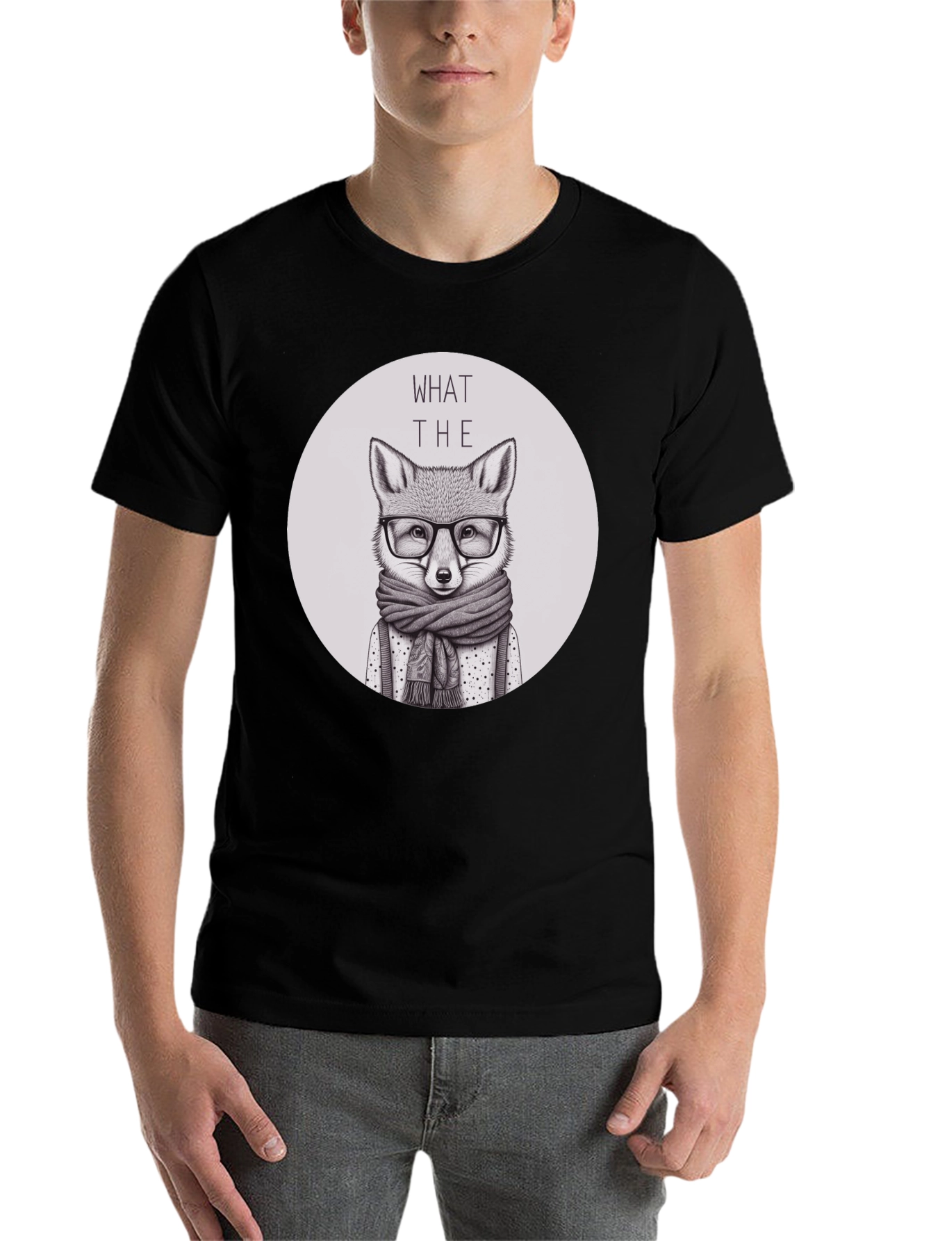 Black What the Fox T-Shirt - Novelty Animal Tee view 7