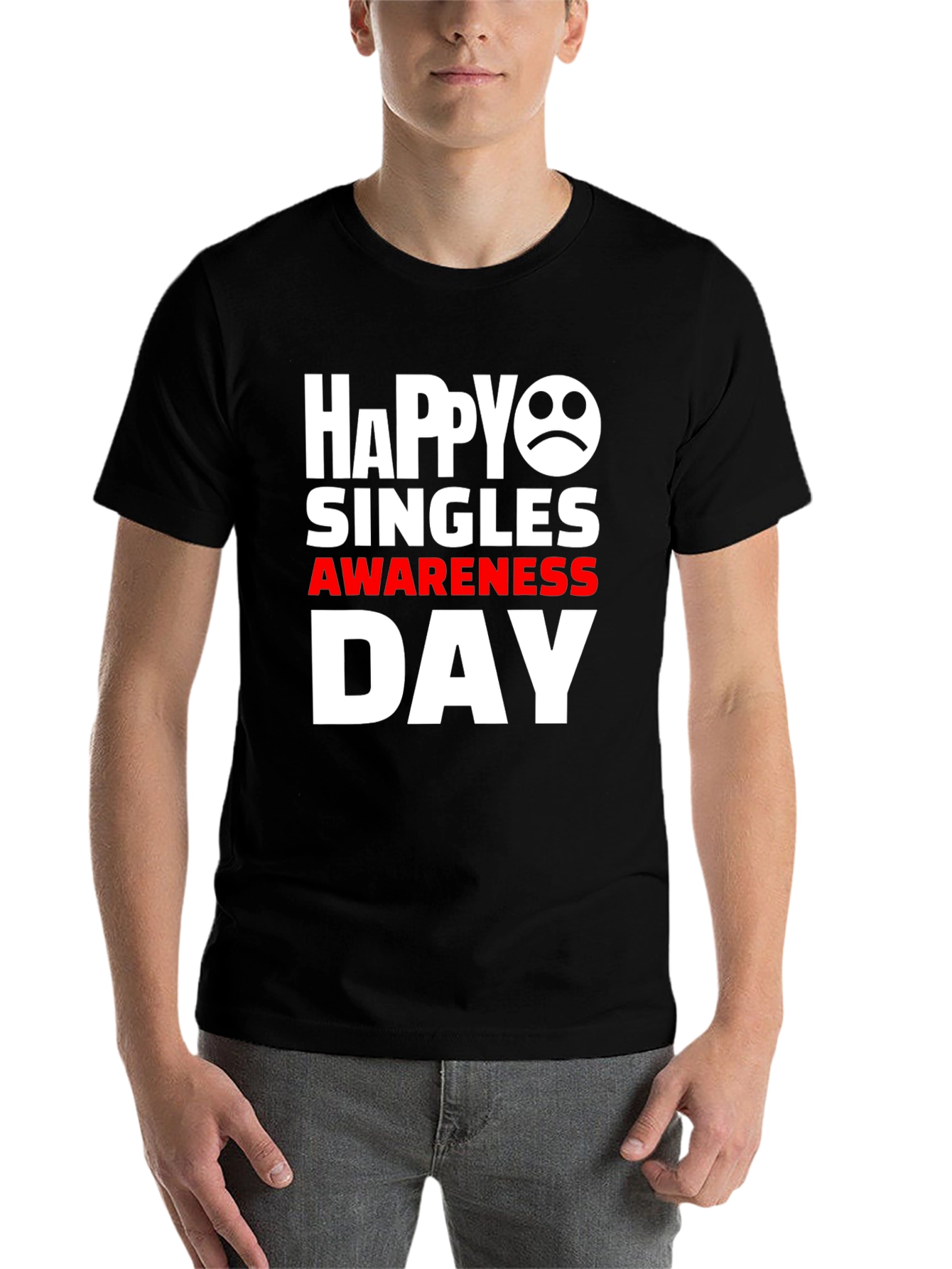 Black Happy Singles Awareness Day Graphic Tee view 7