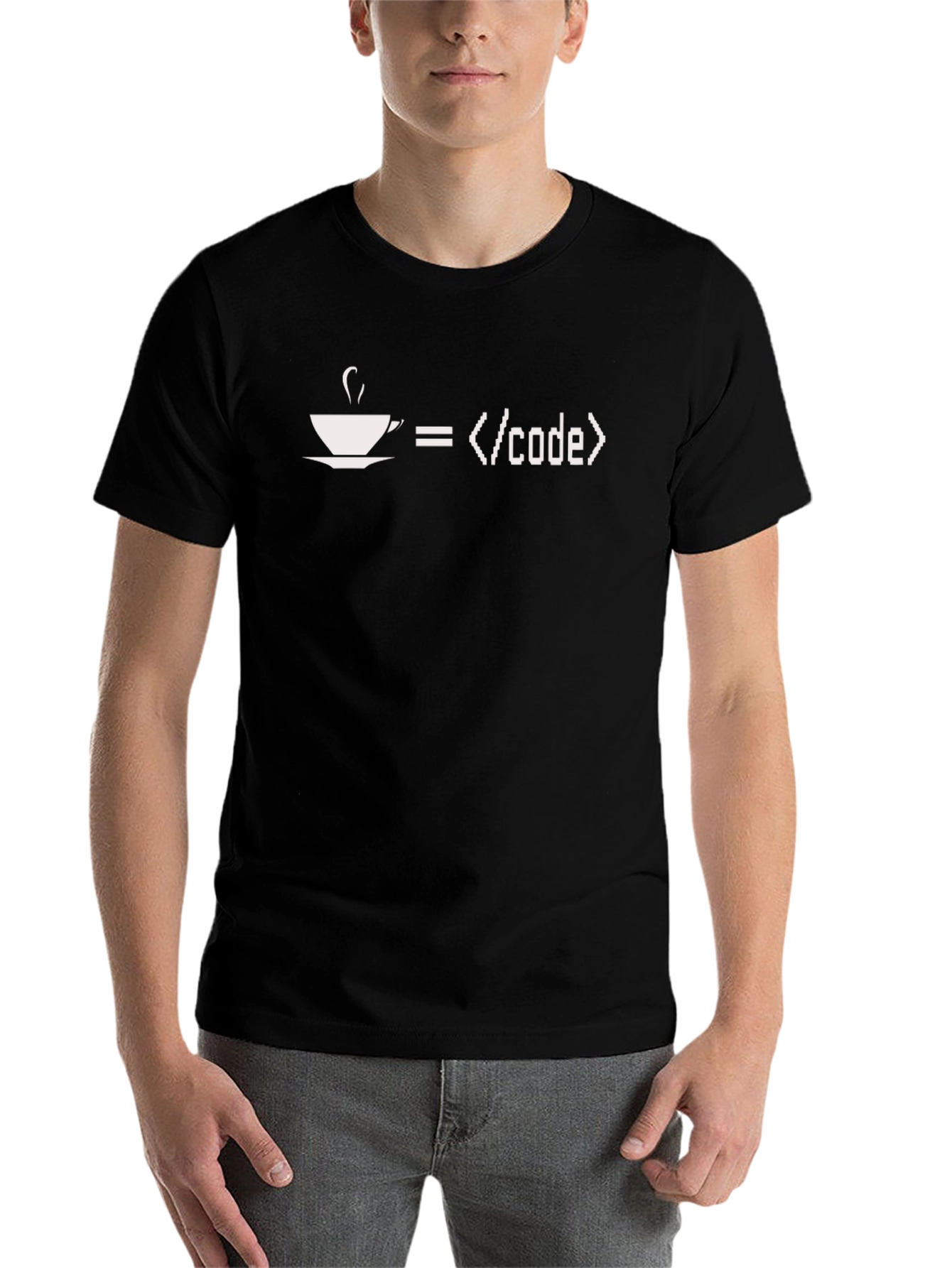 Black Coffee Equals Code T-Shirt - Programmer Humor view 7