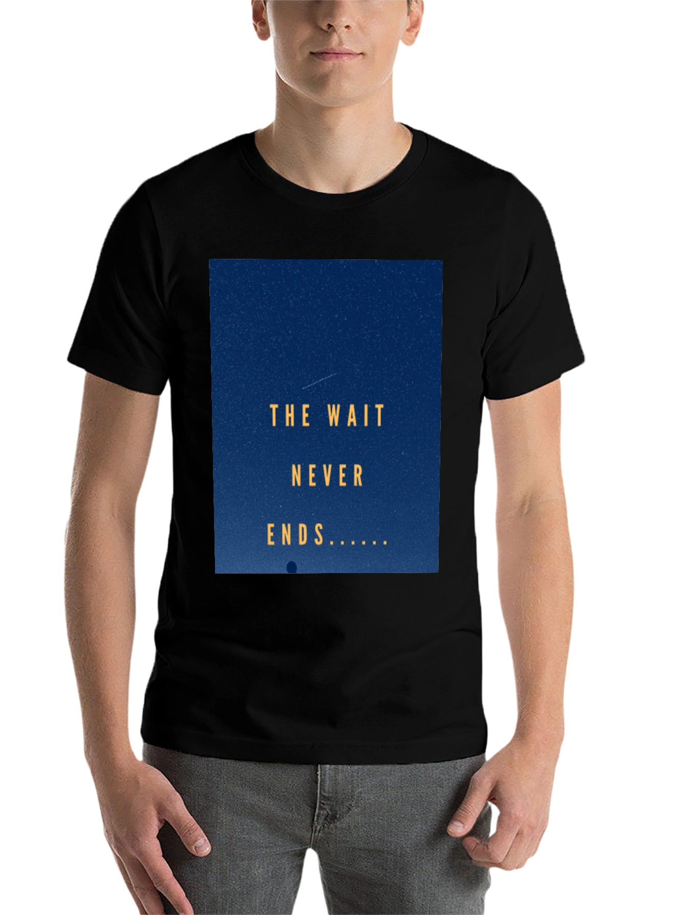 Black The Wait Never Ends T-Shirt - Stylish Graphic Tee view 7