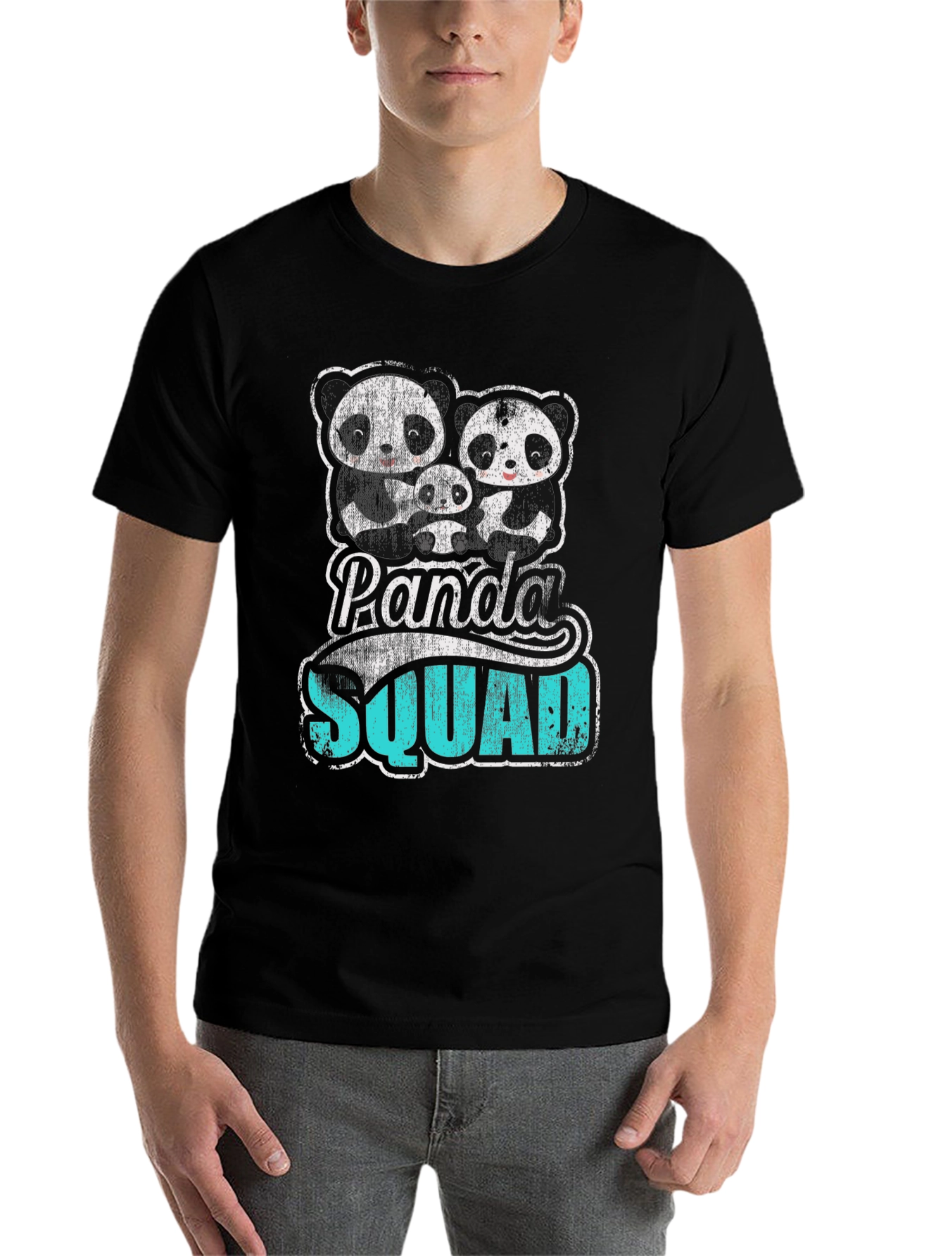 Black Panda Squad Graphic Tee - Cute Family T-Shirt view 7