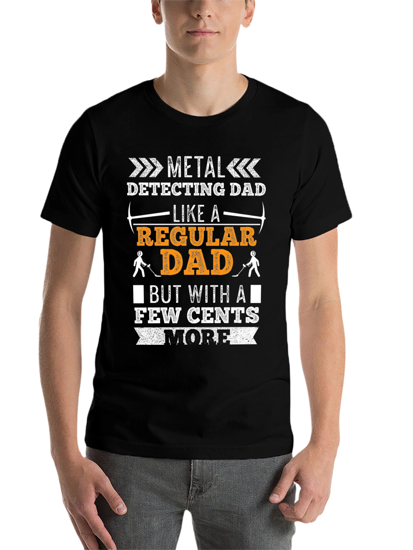 Black Metal Detecting Dad T-Shirt view 7