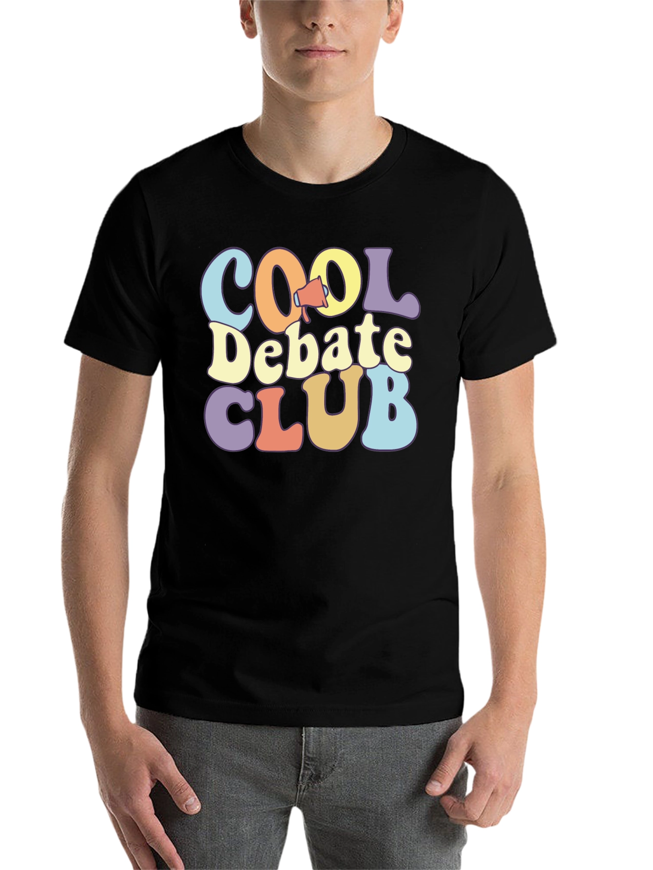 Black Cool Debate Club Black T-Shirt view 7