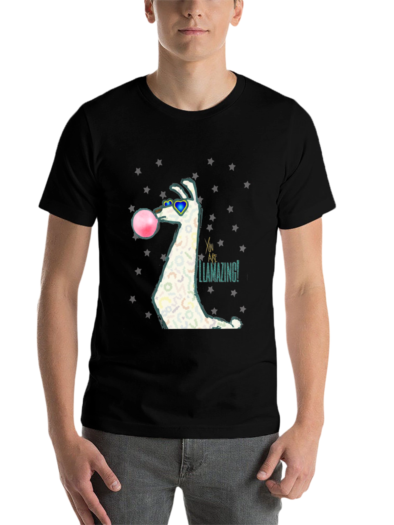 Black Llamazing Bubblegum Graphic Tee view 7