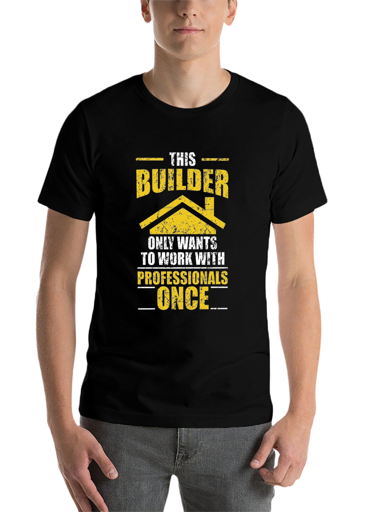 Black Builder Graphic T-Shirt Funny Construction Tee view 7