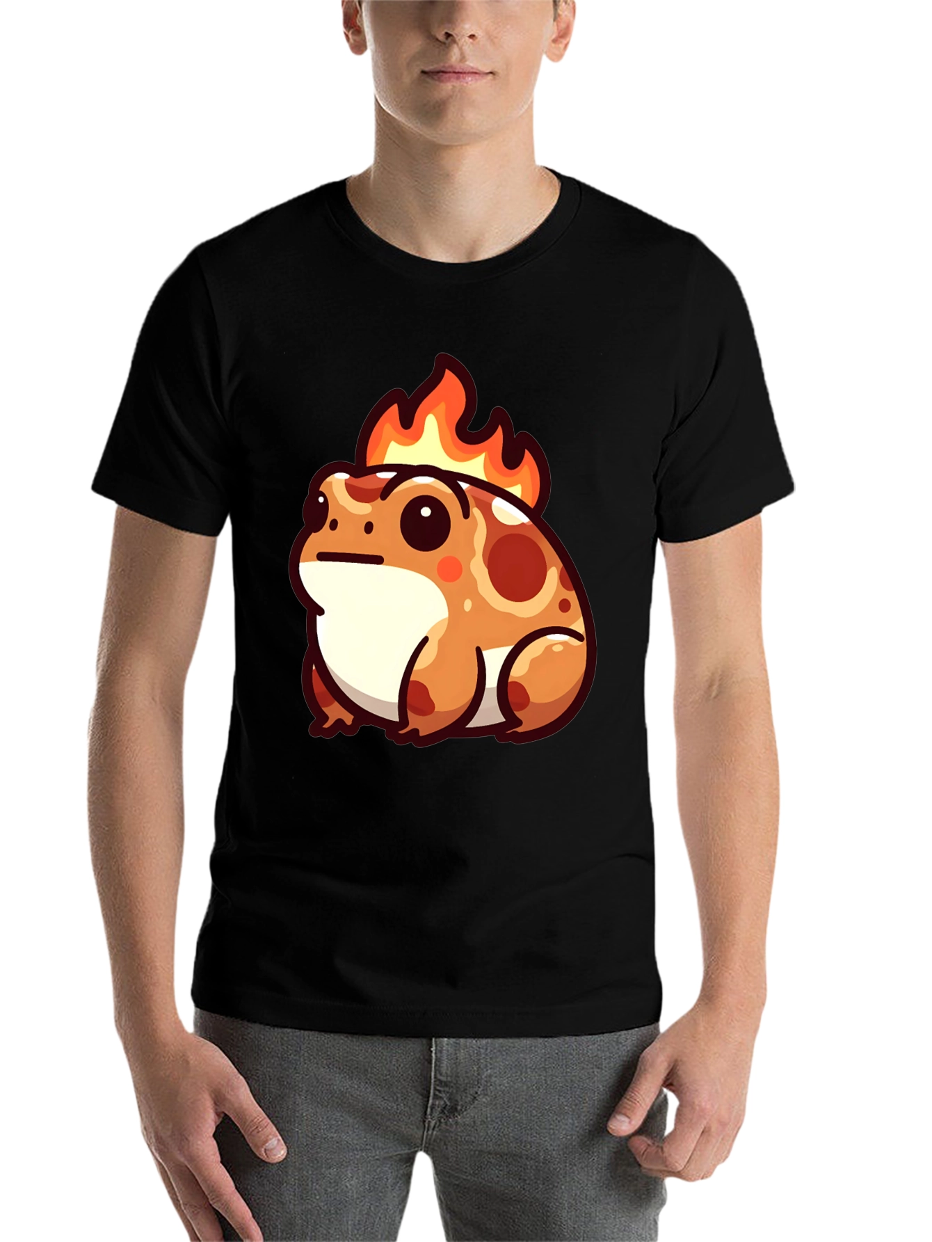 Black Flaming Frog T-Shirt - Fun Graphic Tee view 7