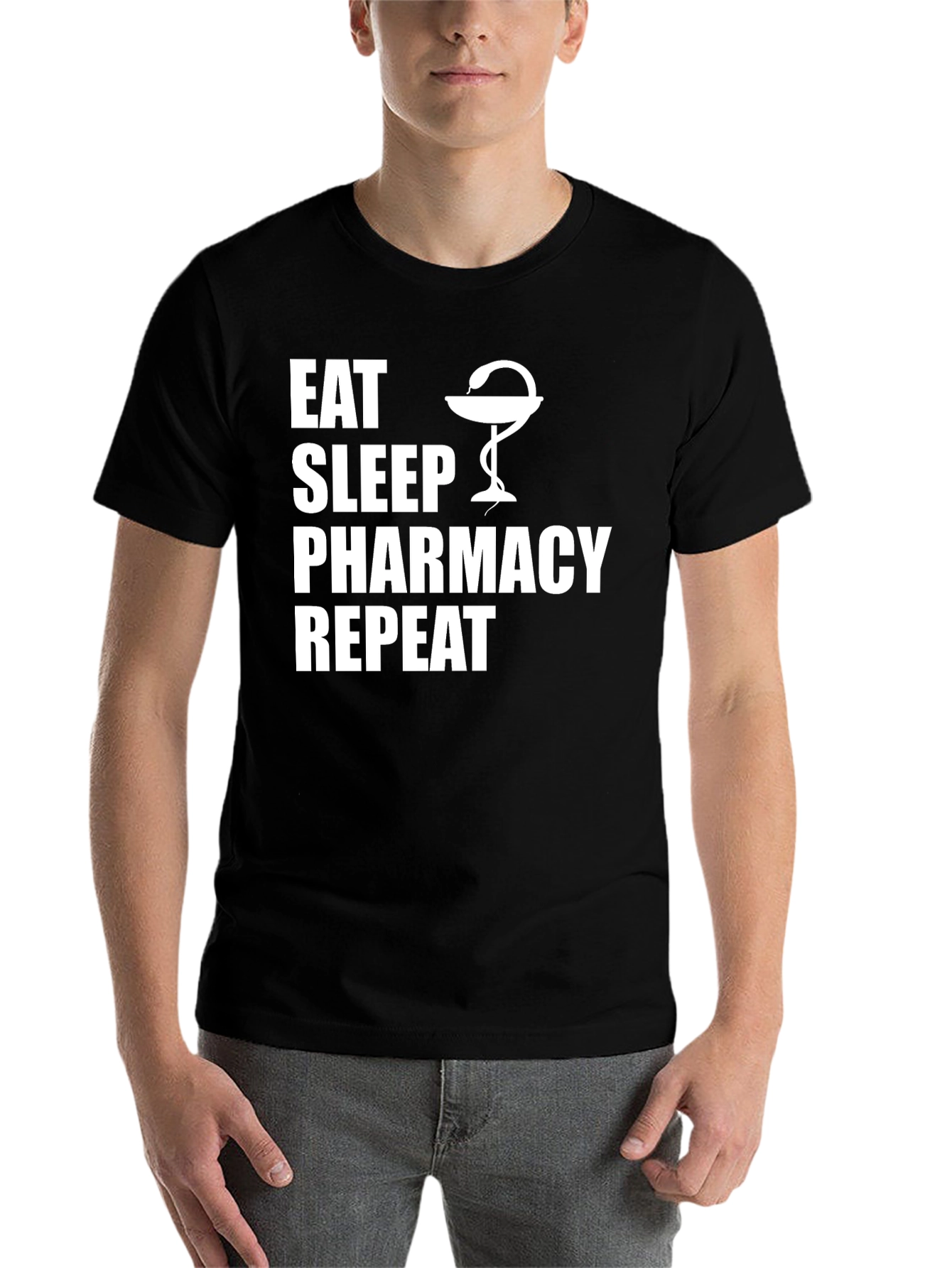 Black Eat Sleep Pharmacy Repeat T-Shirt view 7