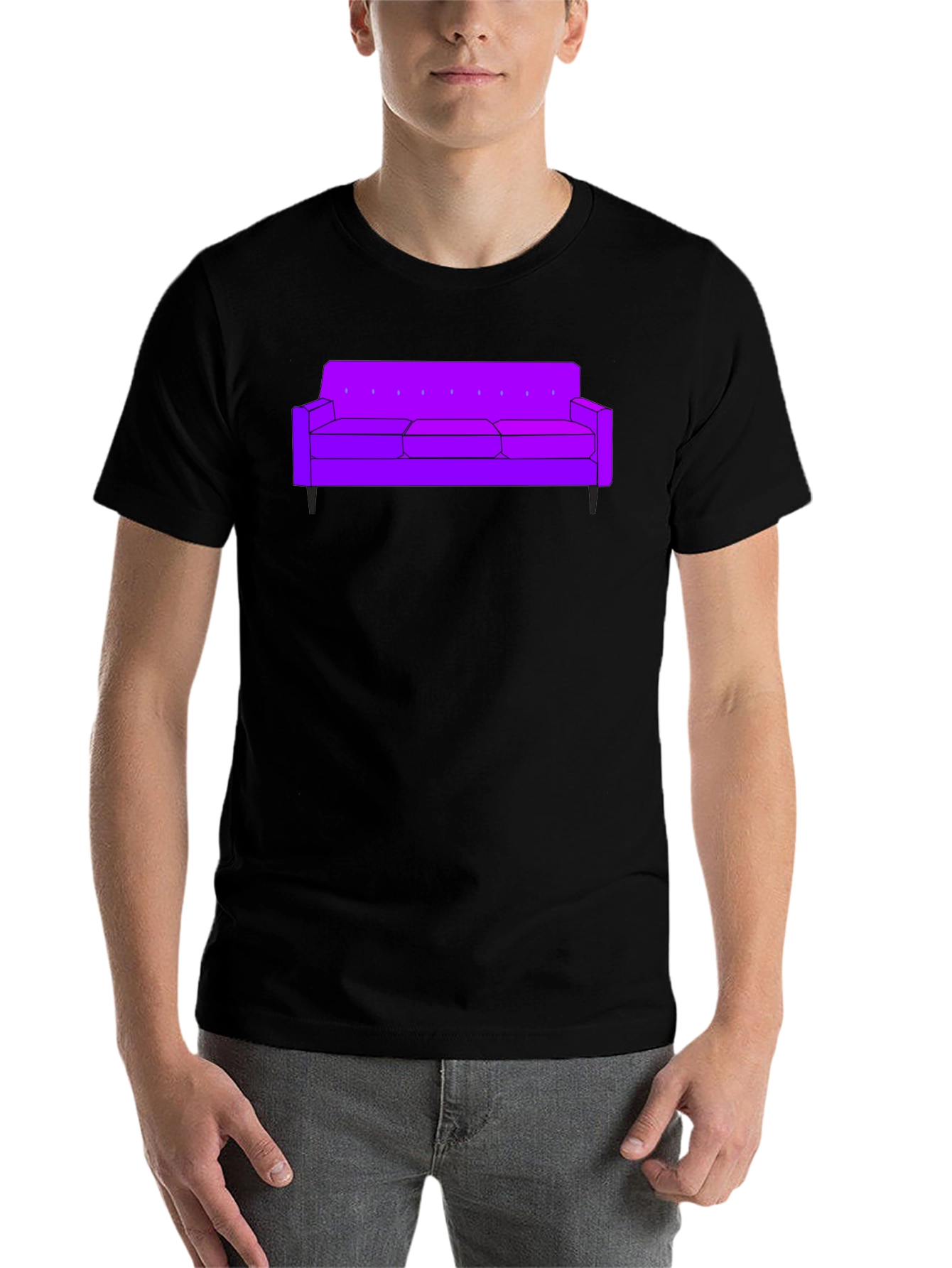 Black Purple Couch Graphic Tee - Modern Comfort view 7