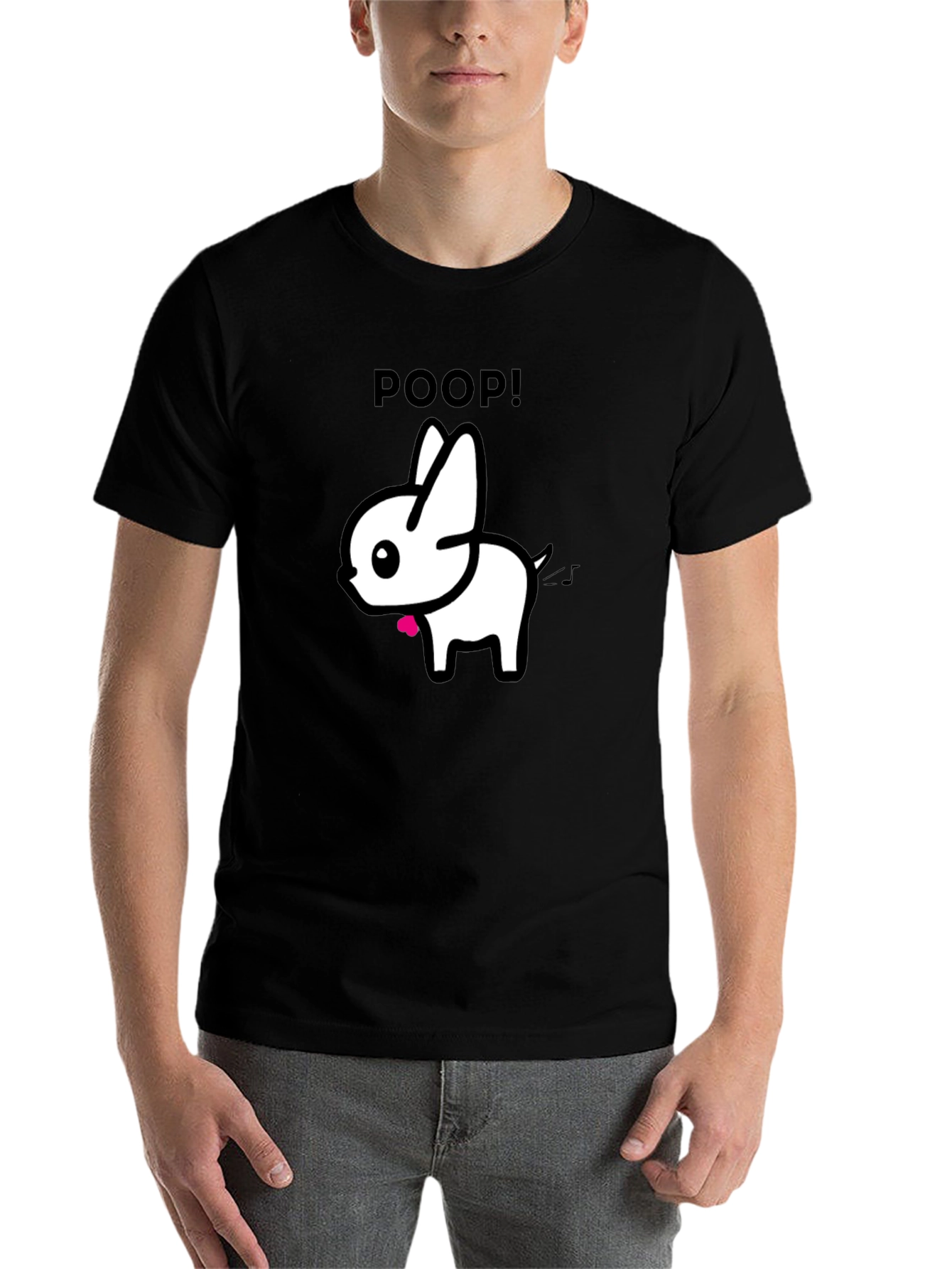 Black Funny Poop Dog Black Graphic T-Shirt view 7