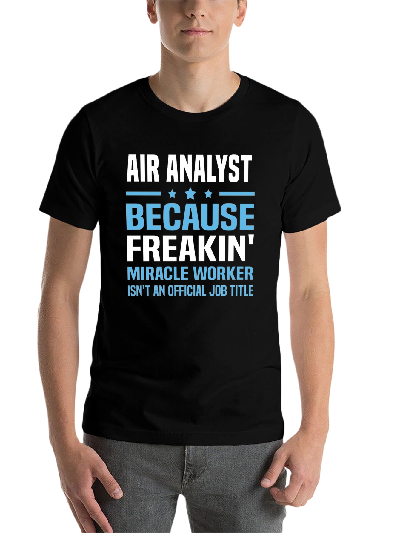Black Air Analyst Funny Job Title T-Shirt view 7