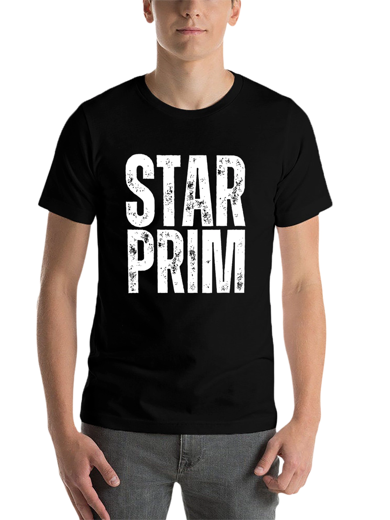 Black Star Prim White Print Black Tee view 7