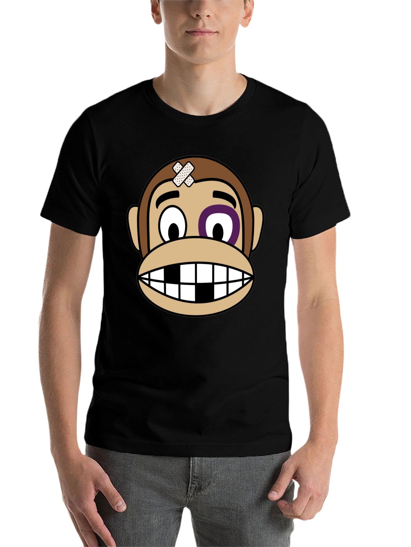 Black Funny Monkey Graphic T-Shirt view 7