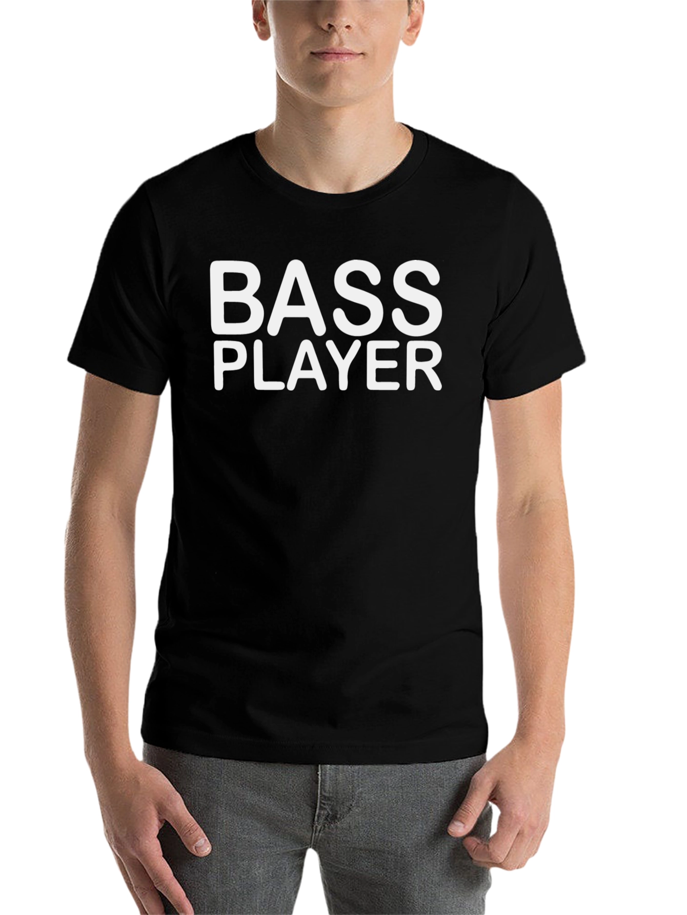 Black Bass Player T-Shirt - Musician Graphic Tee view 7