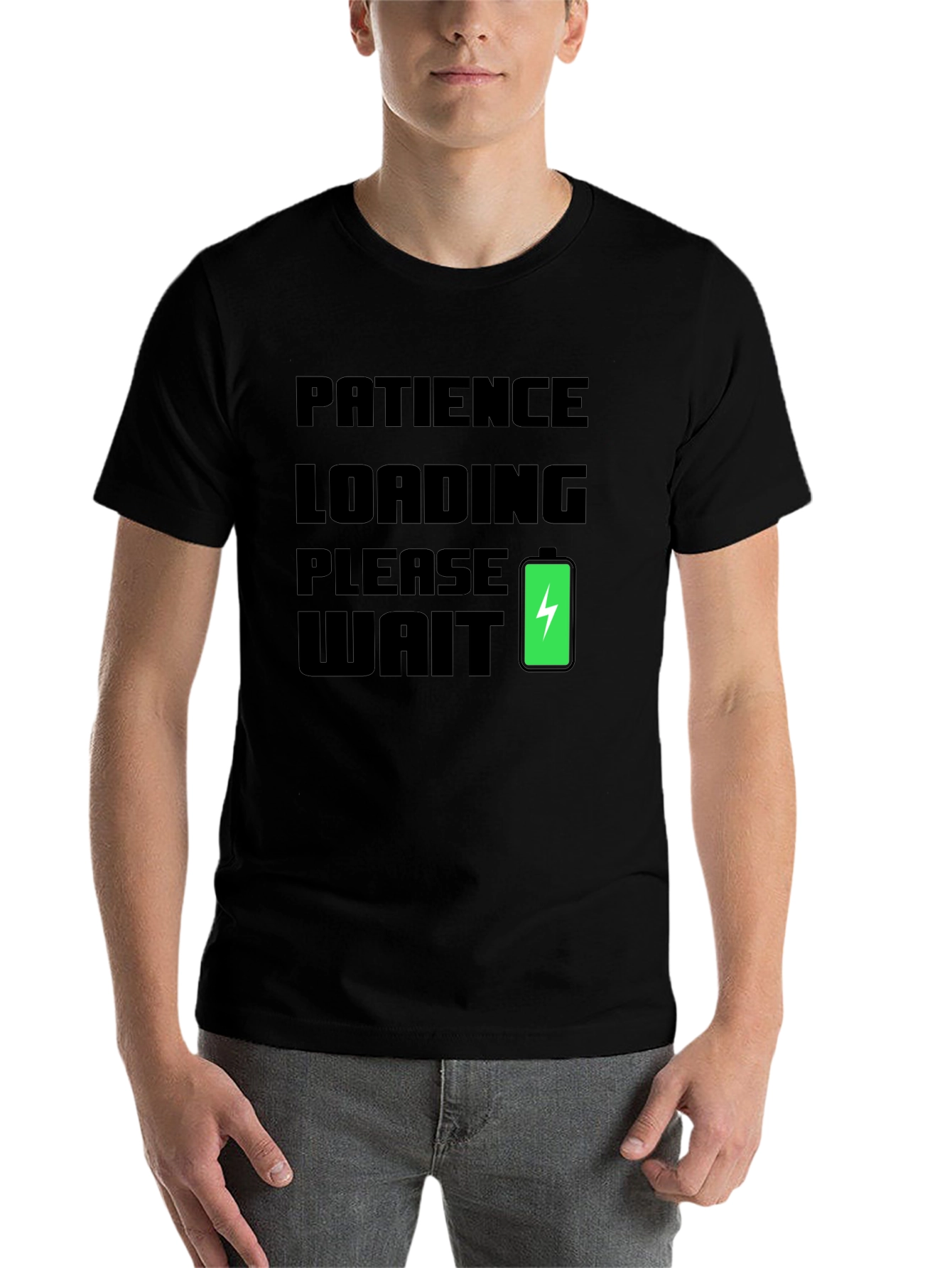 Black Patience Loading Funny Graphic Tee view 7