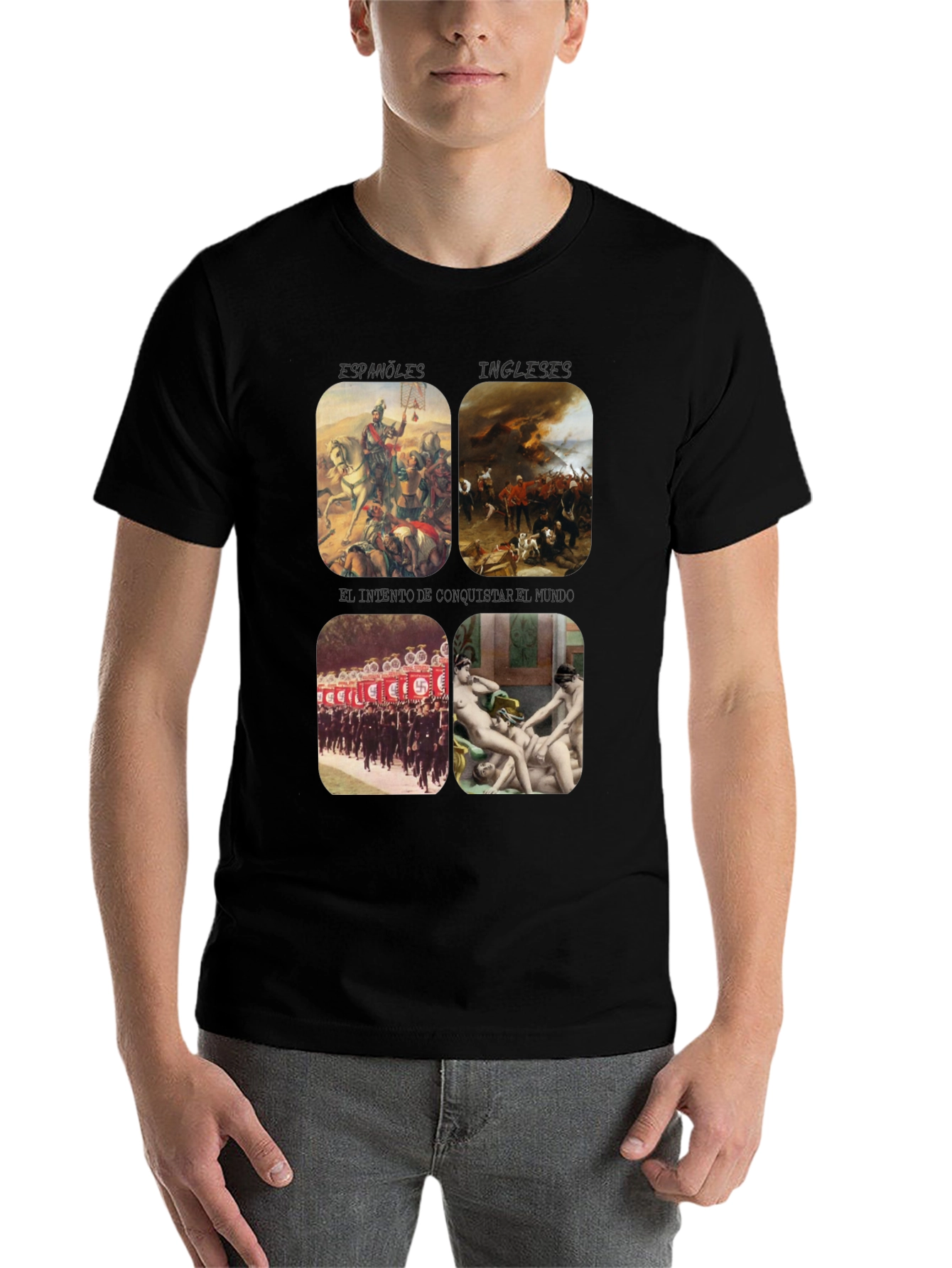Black Controversial Graphic Print T-Shirt view 7