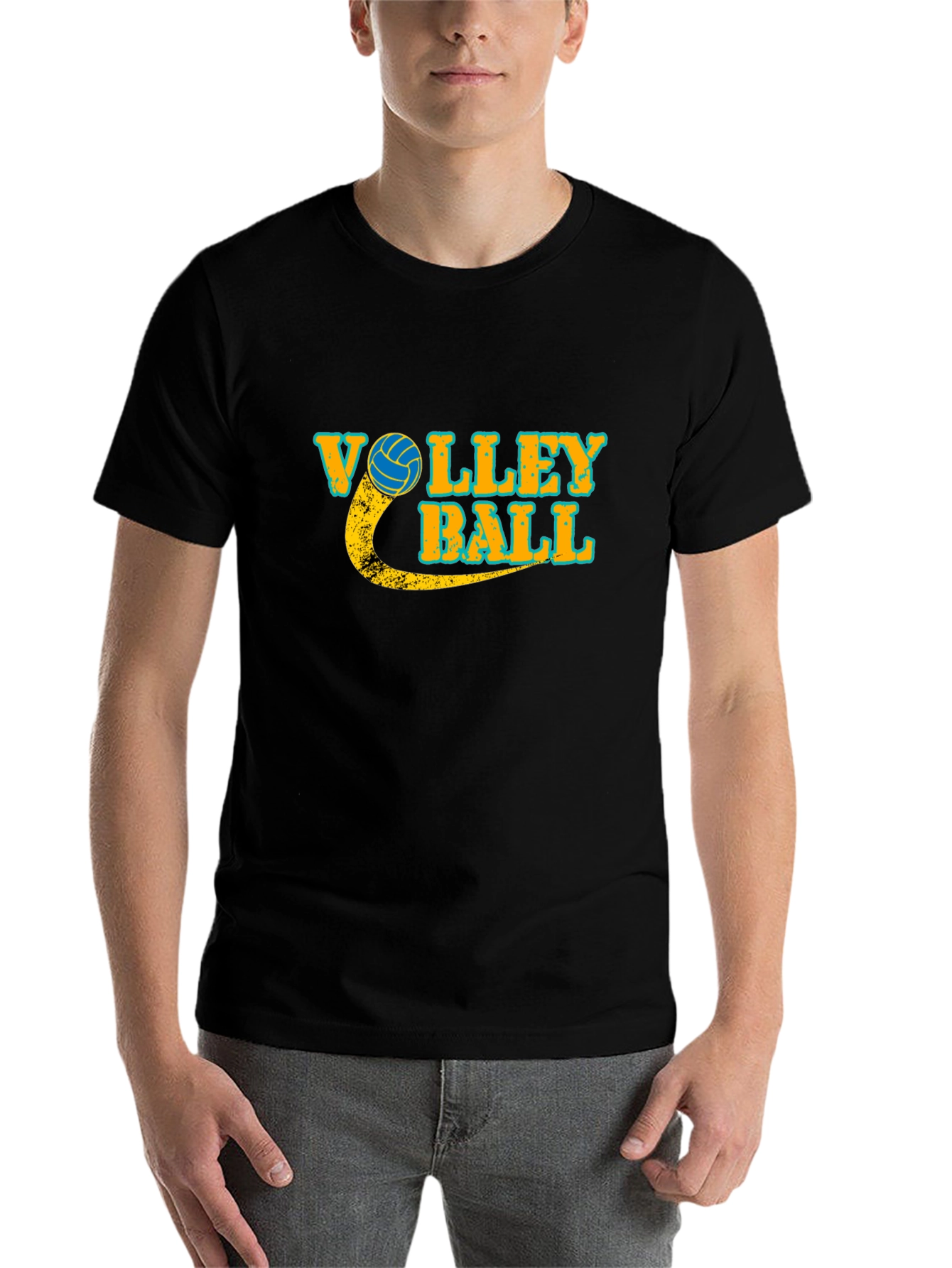 Black Volleyball Graphic Tee - Sporty Unisex T-Shirt view 7