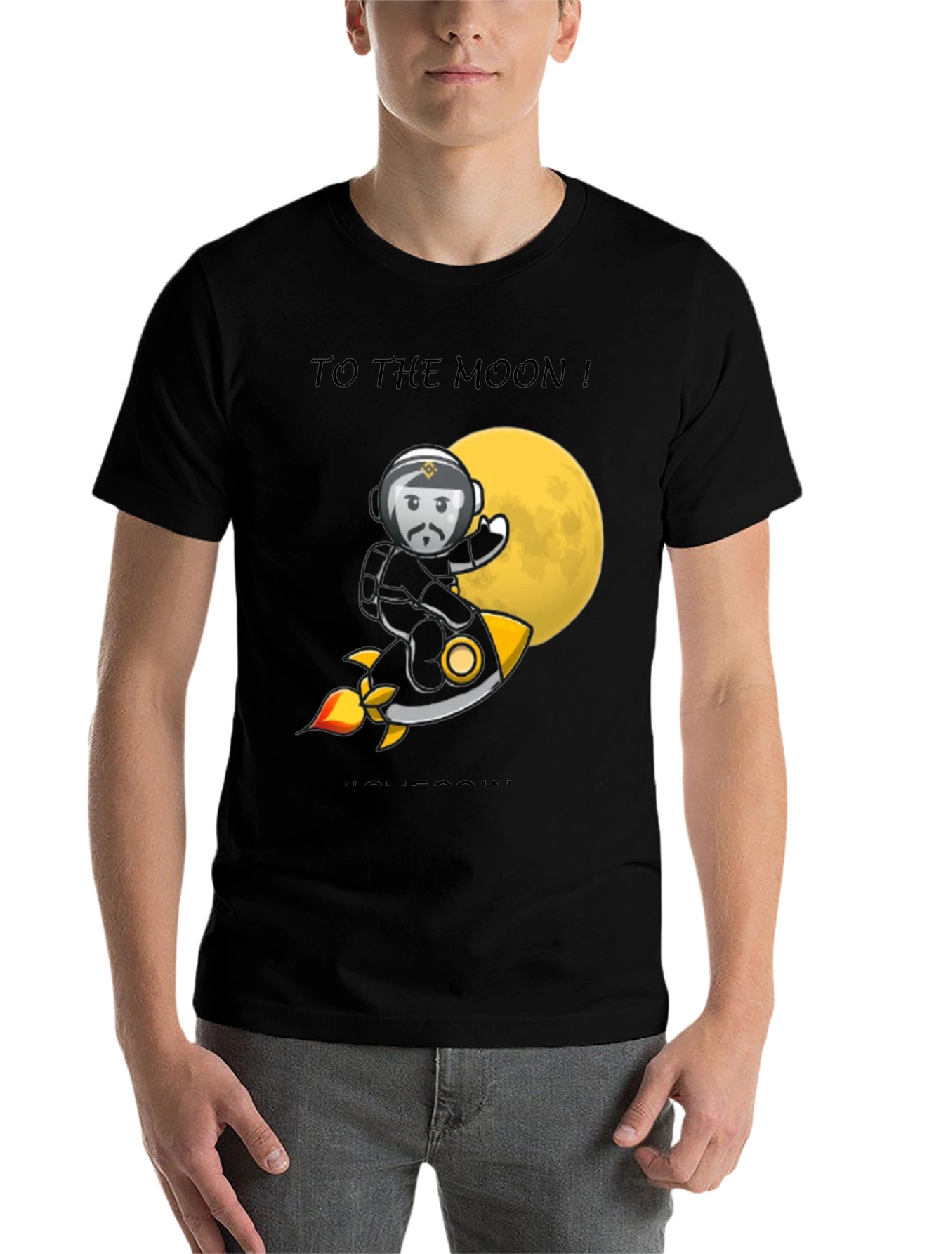 Black To the Moon T-Shirt | Crypto Tee | Black view 7