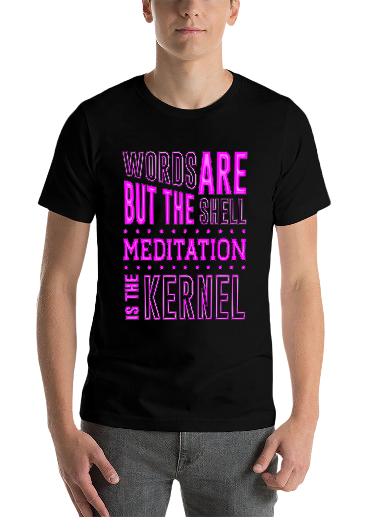 Black Words Are The Shell Meditation Kernel T-Shirt view 7